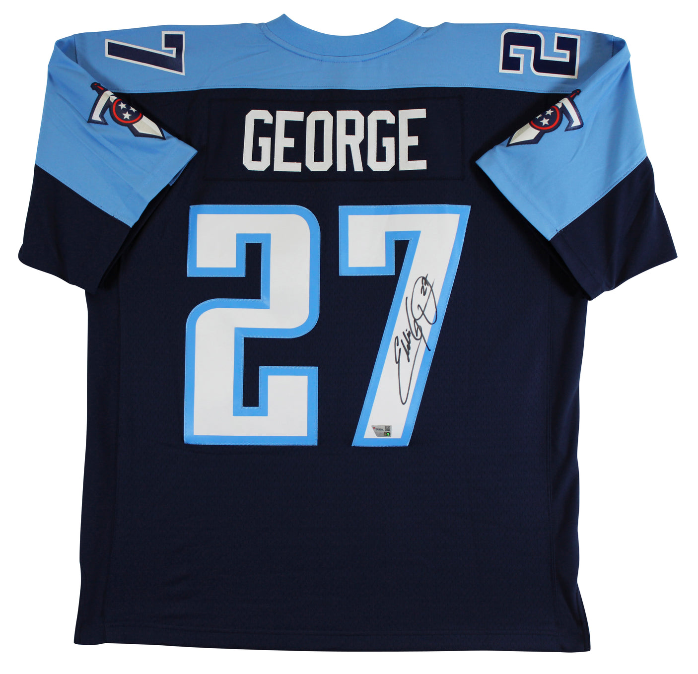 Titans Eddie George Authentic Signed Light Blue M&N Throwback Jersey Fanatics