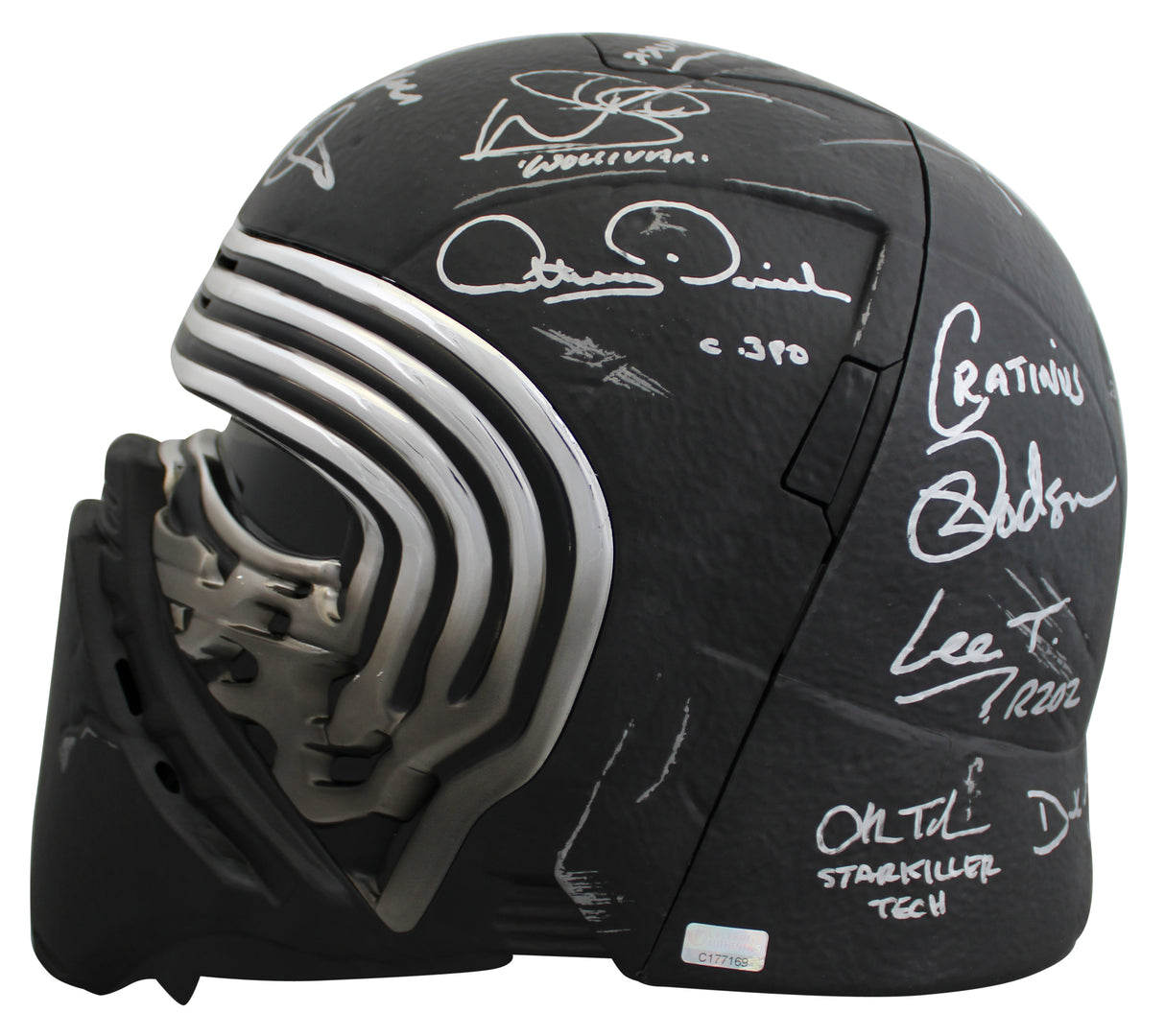 Star Wars (19) Driver, Ridley, Daniels, Mayhew, Signed Kylo Ren FS Helmet BAS