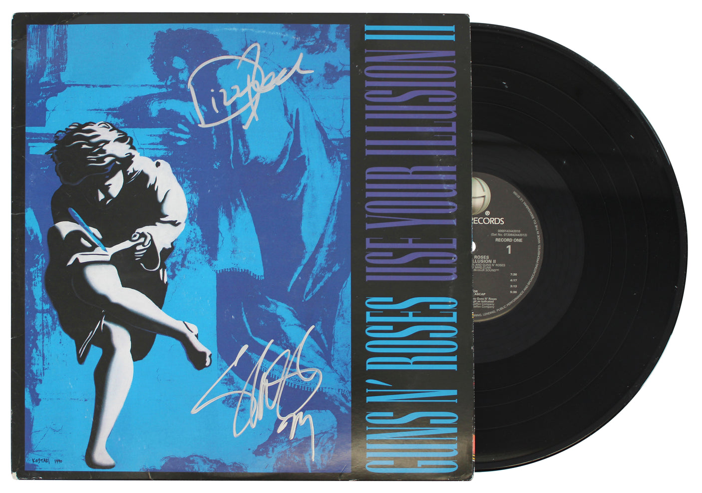 Slash & Dizzy Reed GnR Signed Lose Your Illusion II Album Cover W/ Vinyl BAS