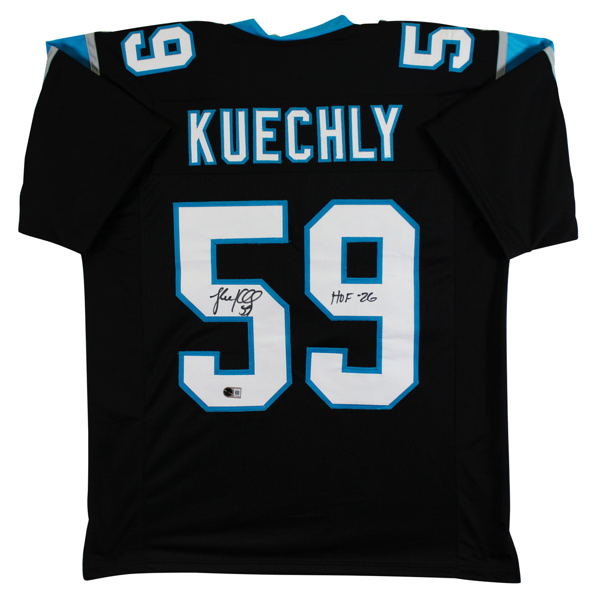 Luke Kuechly "HOF 26" Authentic Signed Black Pro Style Jersey BAS Witnessed