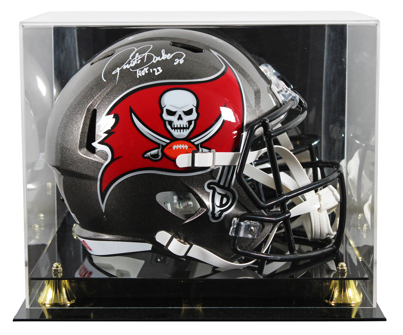 Buccaneers Ronde Barber "HOF 2023" Signed F/S Speed Rep Helmet W/ Case BAS Wit