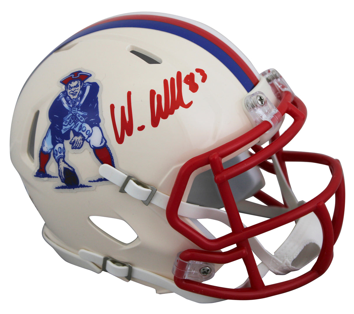 Patriots Wes Welker Signed Retro Speed Mini Helmet W/ Case JSA Witnessed