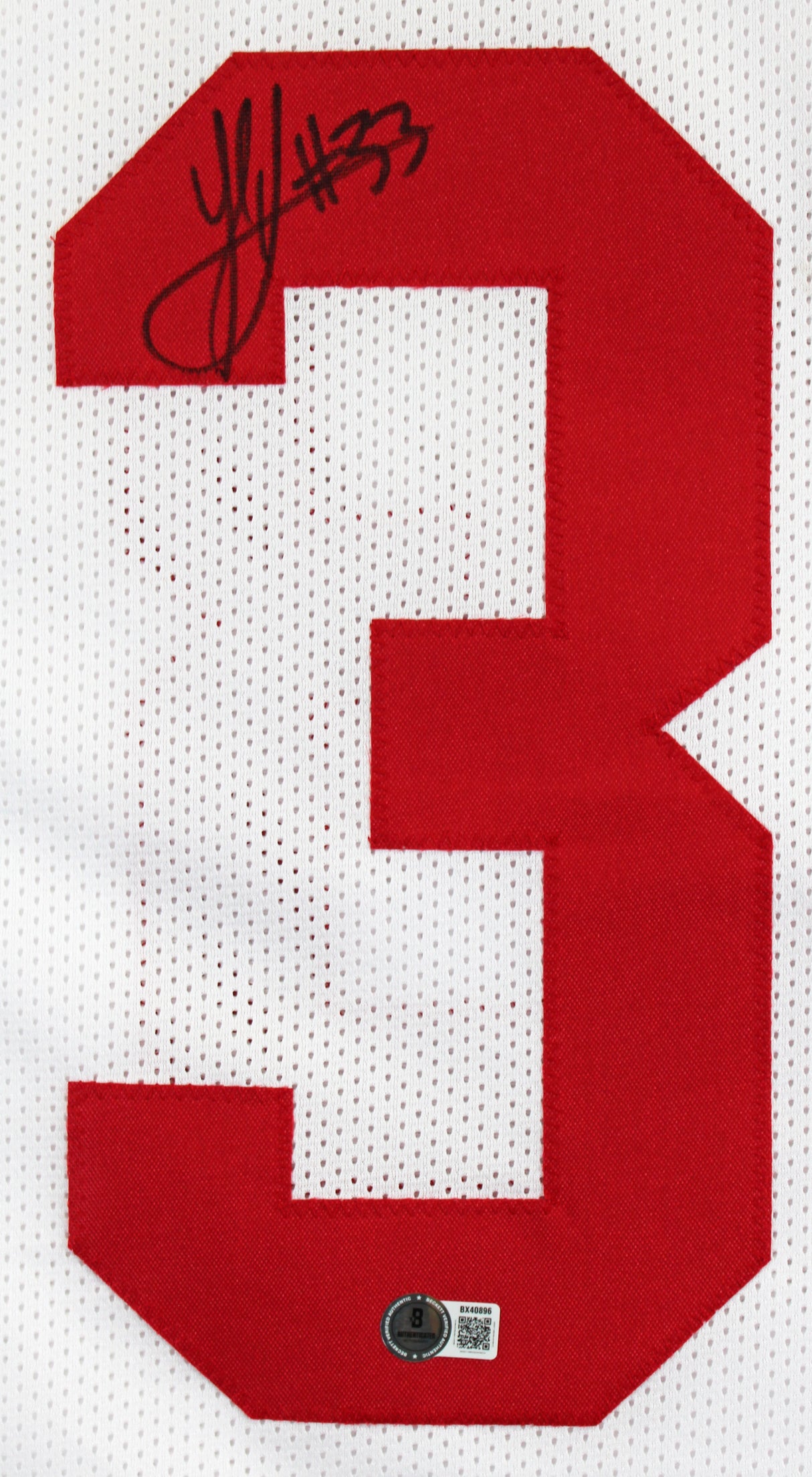 Ohio State Jack Sawyer Authentic Signed White Pro Style Jersey Autographed BAS 2