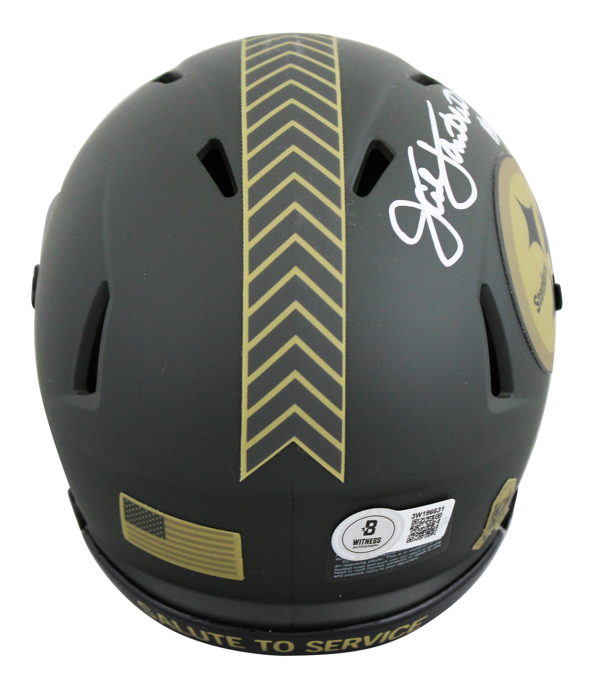 Steelers Jack Lambert "HOF 90" Signed STS IV Speed Mini Helmet W/ Case BAS Wit