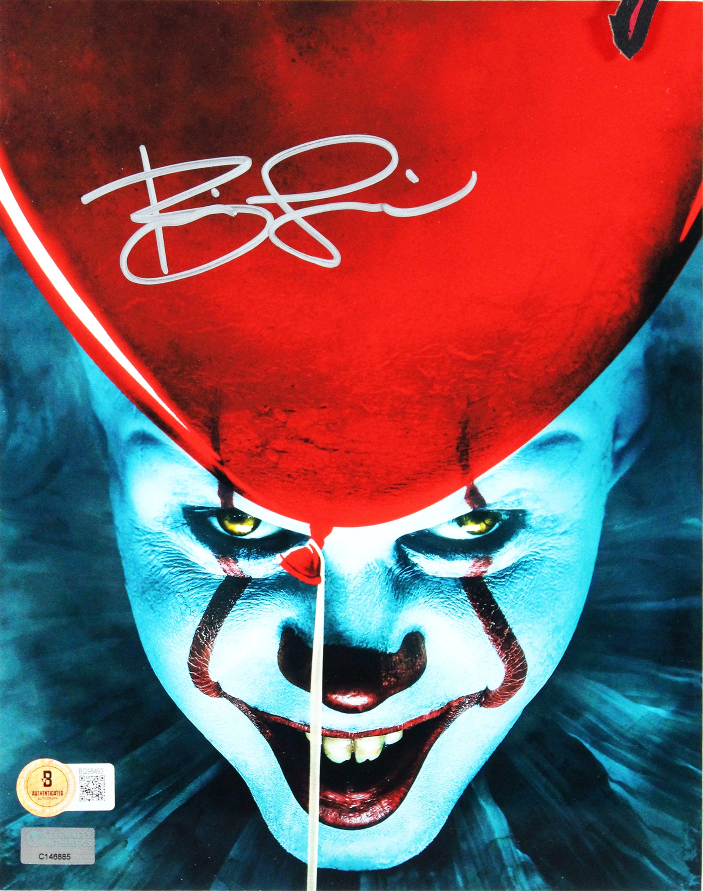 Bill Skarsgard Authentic Signed 8x10 Framed Vertical Pennywise Balloon Photo BAS