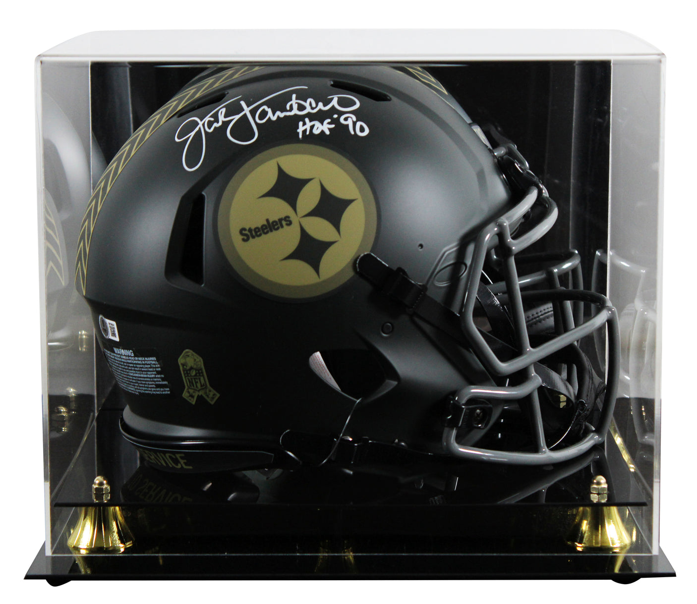 Steelers Jack Lambert "HOF" Signed STS IV F/S Speed Proline Helmet W/ Case BAS W