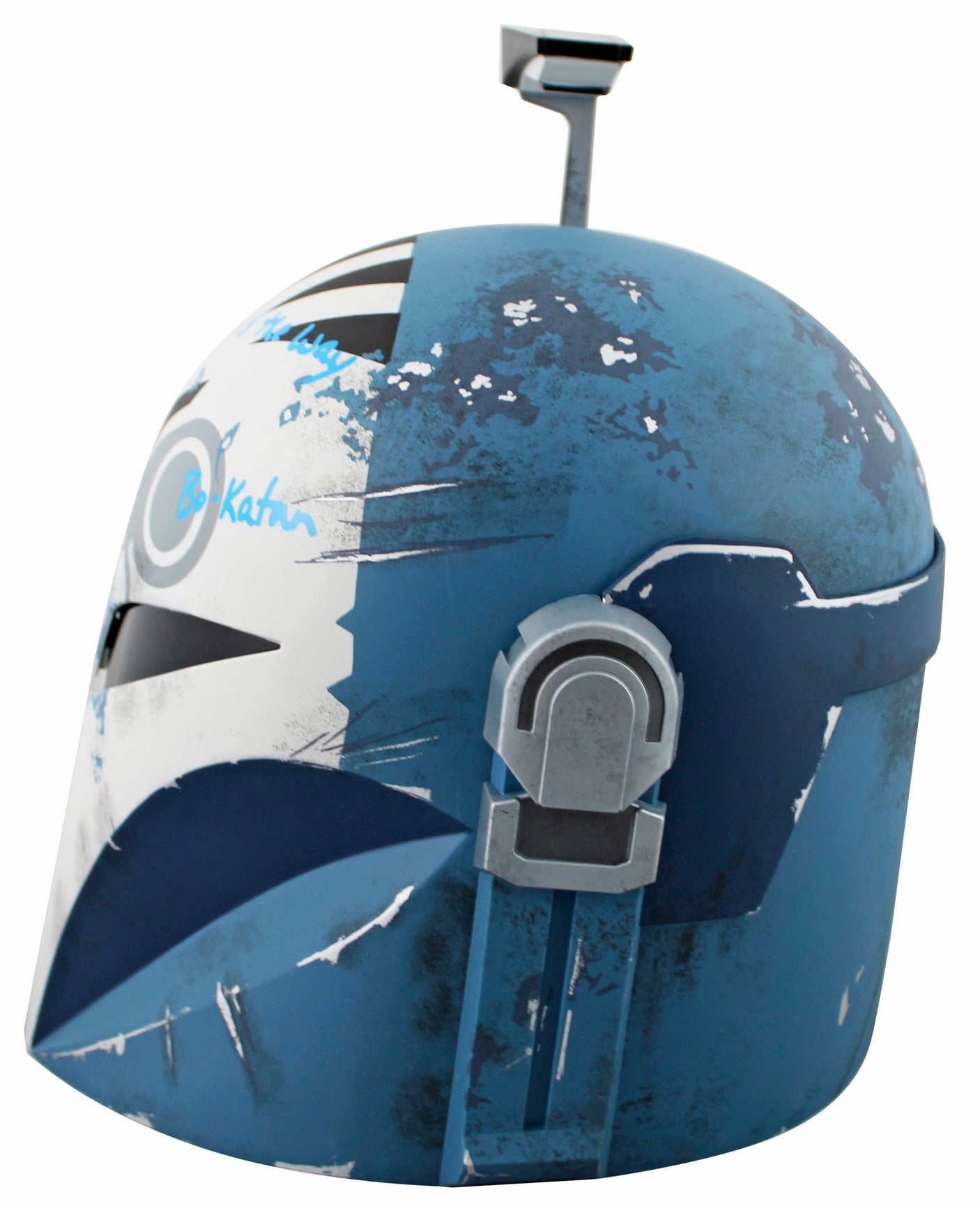 Katee Sackhoff The Mandalorian "2x Insc" Authentic Signed Helmet BAS #BN73163