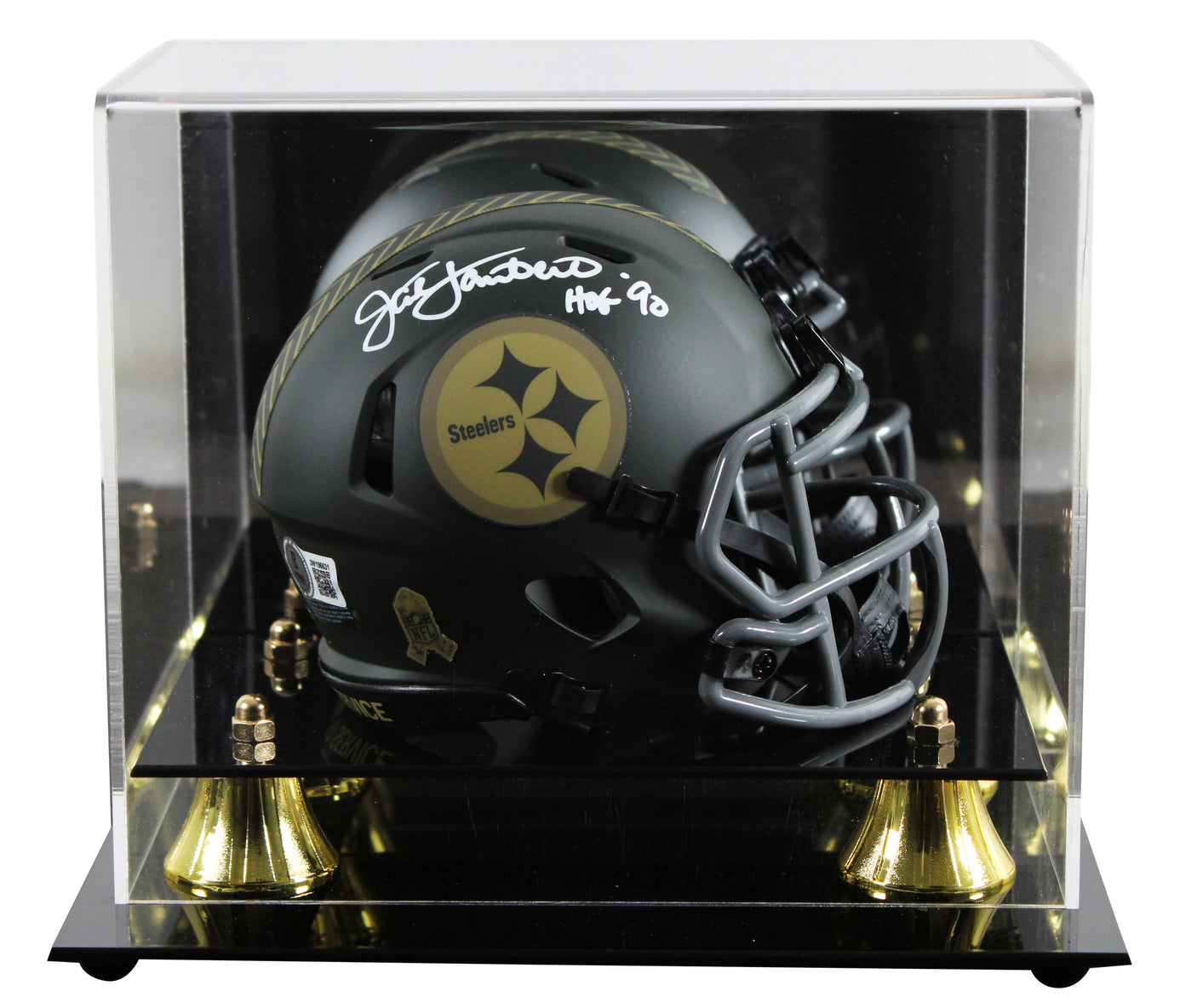 Steelers Jack Lambert "HOF 90" Signed STS IV Speed Mini Helmet W/ Case BAS Wit