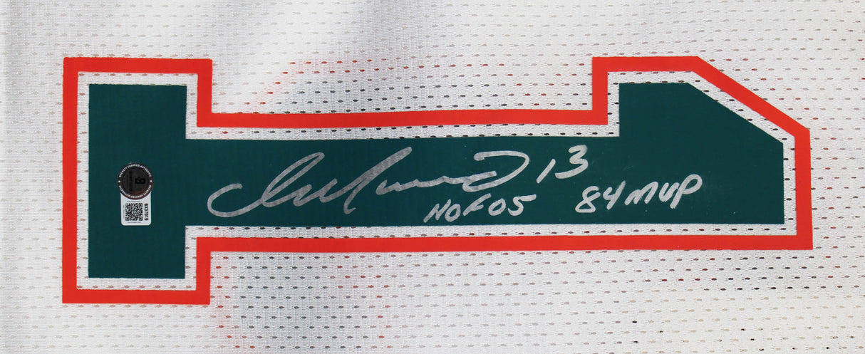 Dolphins Dan Marino "HOF MVP" Signed White 1990 TB Mitchell & Ness Jersey BAS 2