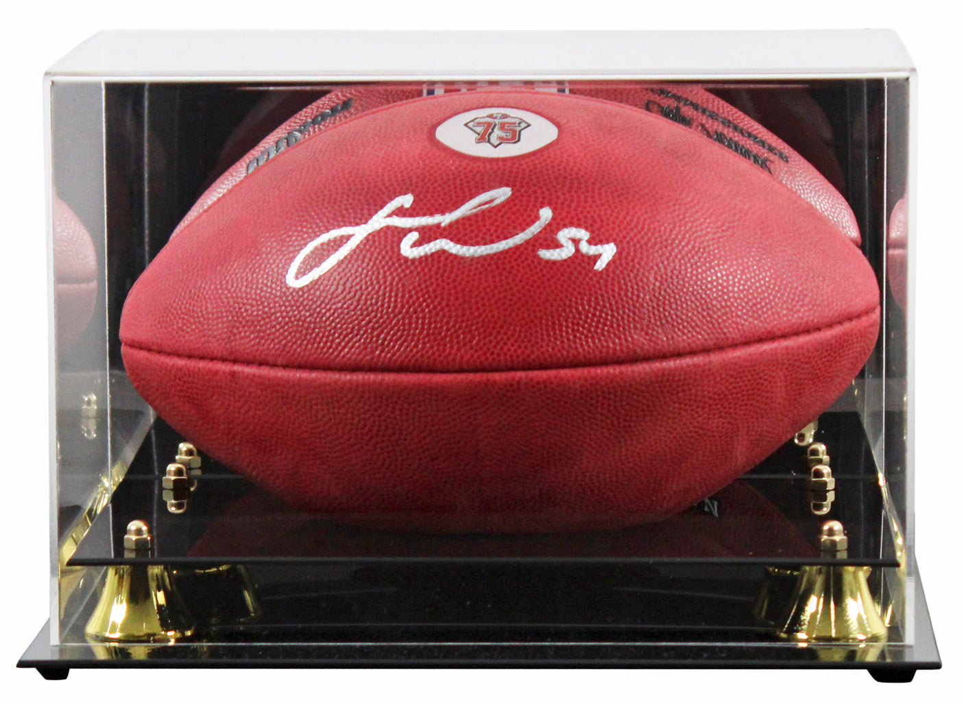49ers Fred Warner Signed "The Duke" 75th Anniversary Football W/ Case BAS Wit