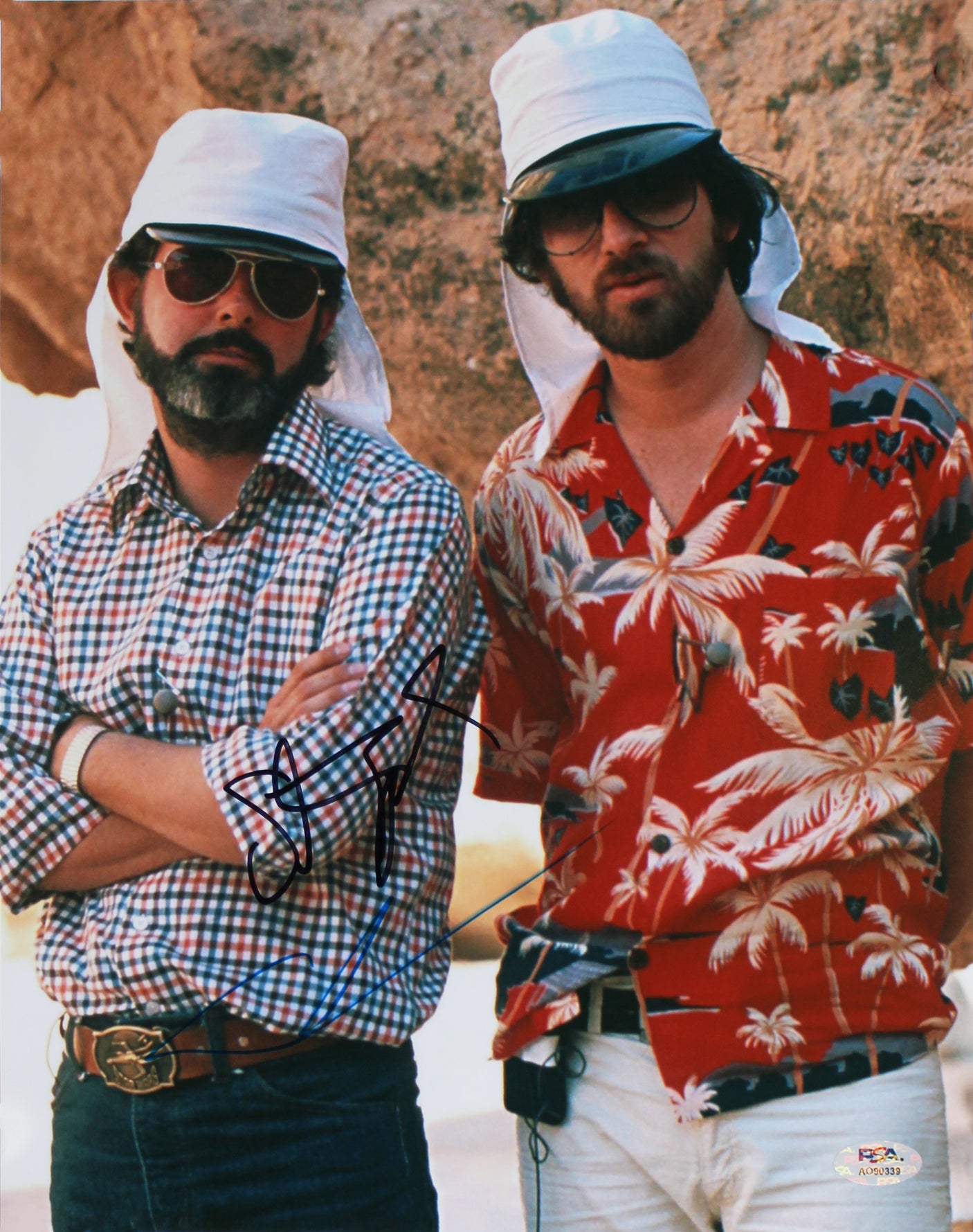 Steven Spielberg & George Lucas Indiana Jones Signed 11x14 Photo PSA #AO90339