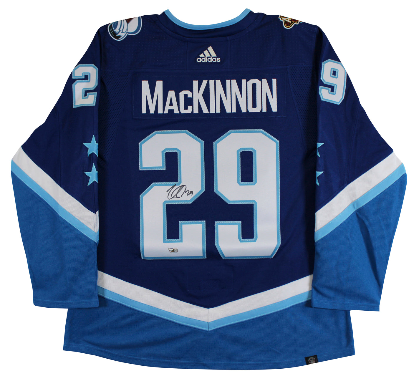 Avs Nathan MacKinnon Signed Blue Adidas 2022 ASG Jersey w/ Fight Strap Fanatics