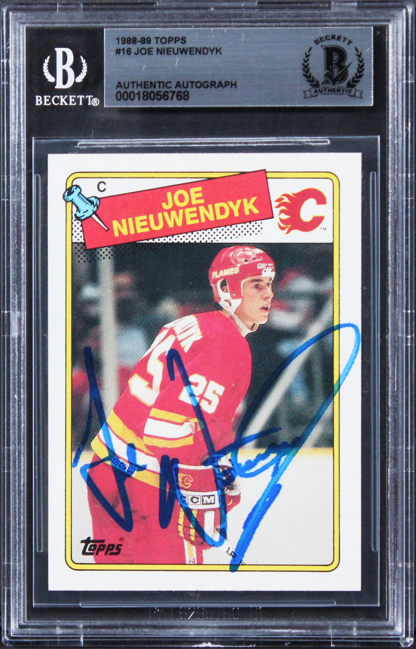 Flames Joe Nieuwendyk Authentic Signed 1998 Topps #16 Card BAS Slabbed