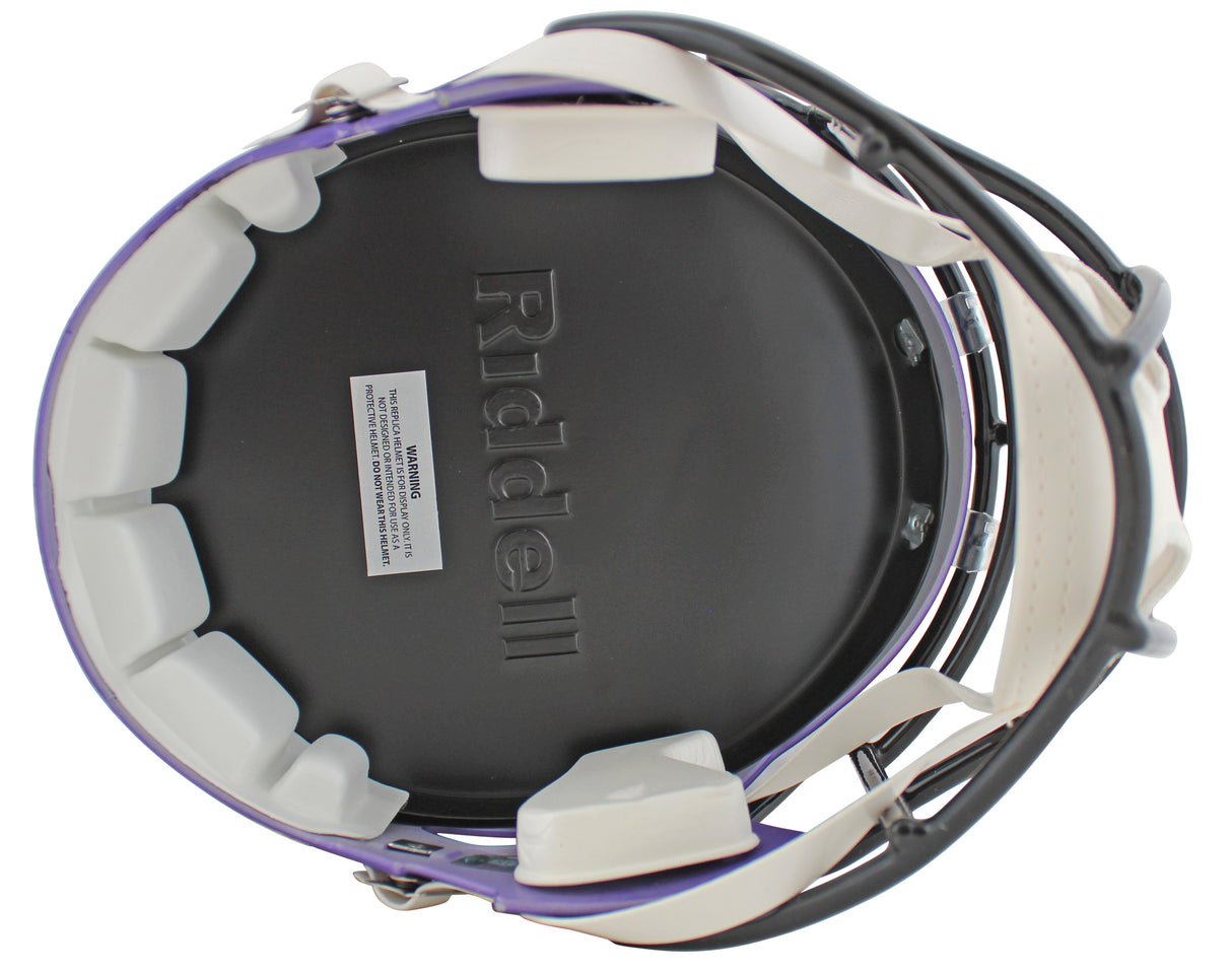 Vikings Adrian Peterson Signed Full Size Speed Rep Helmet W/ Case BAS Witnessed