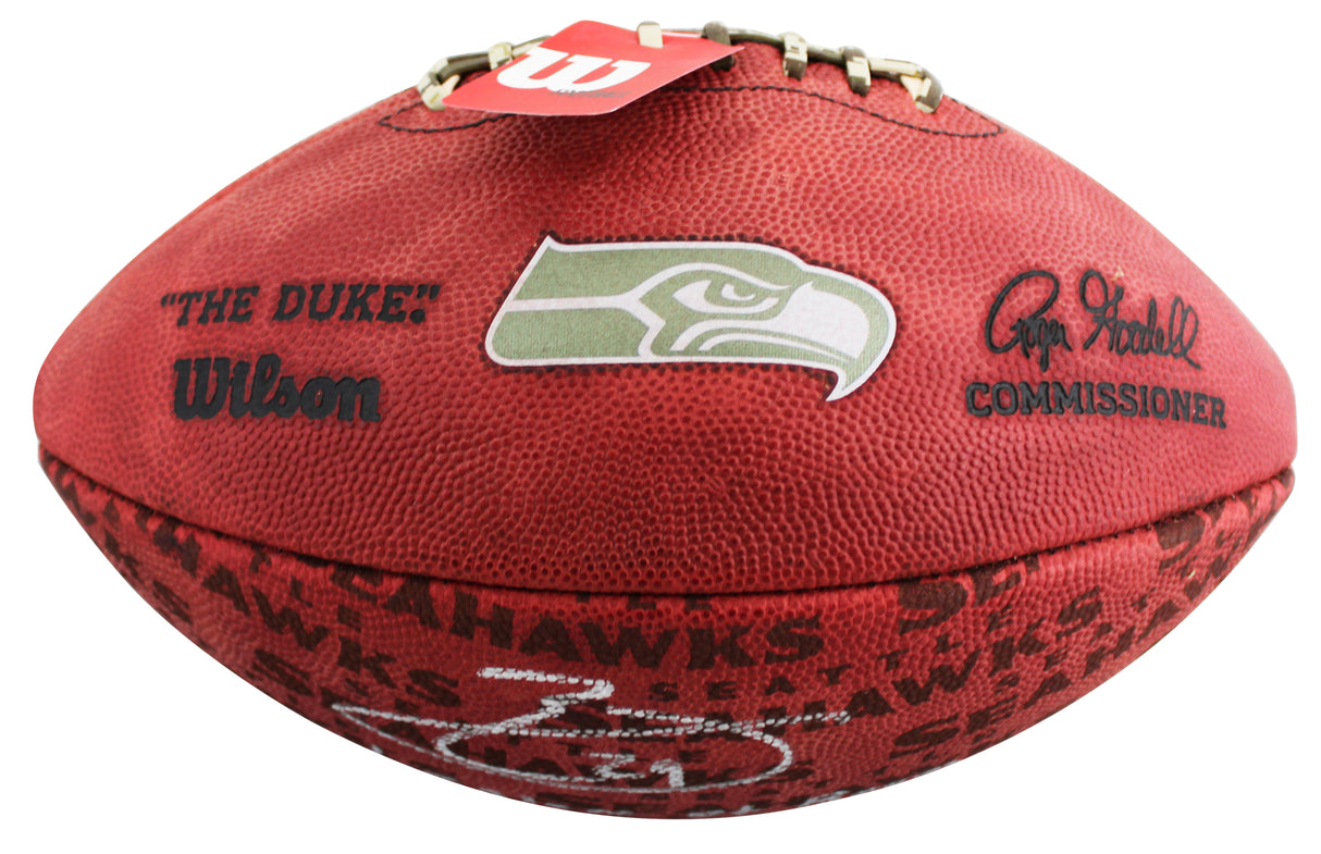 Earl Thomas "Legion of Boom" Signed "Duke" Team Showcase Football W/ Case BAS W