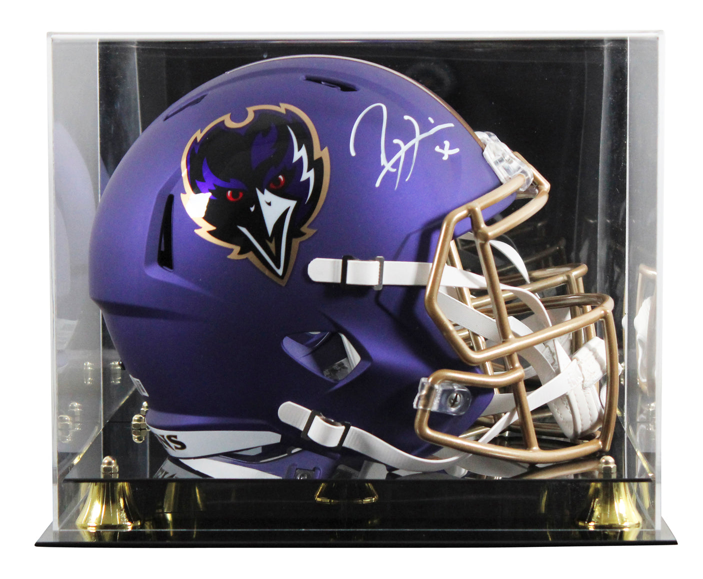 Ravens Ray Lewis Signed 2024 On-Field Alt F/S Speed Rep Helmet W/ Case BAS Wit