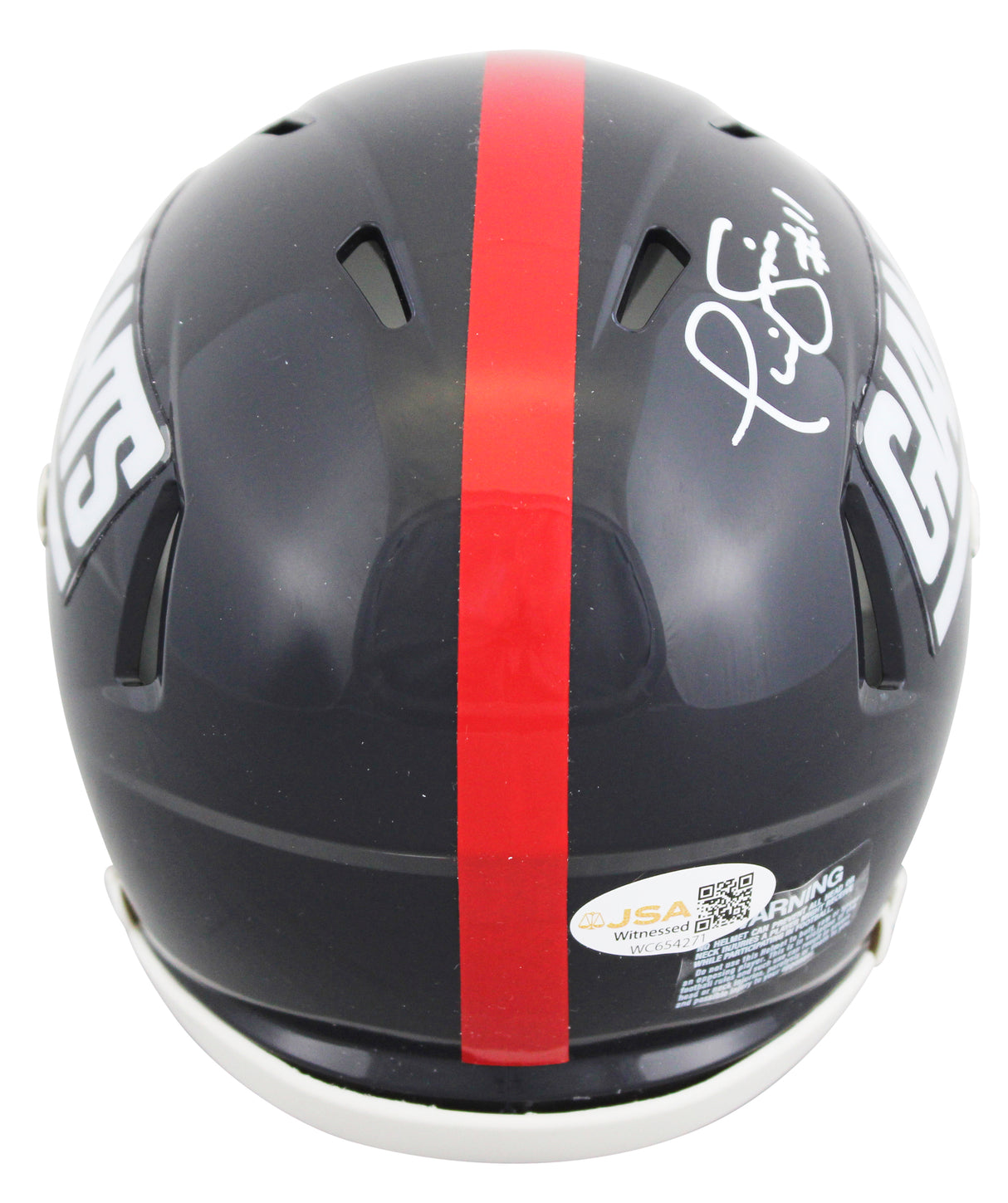 Giants Phil Simms Authentic Signed 1981-98 TB Speed Mini Helmet w/ Case JSA Wit