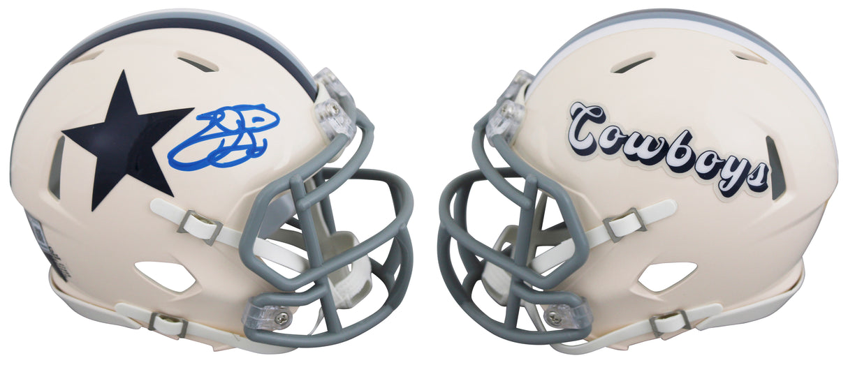 Cowboys Emmitt Smith Authentic Signed Retro Speed Mini Helmet BAS Witnessed