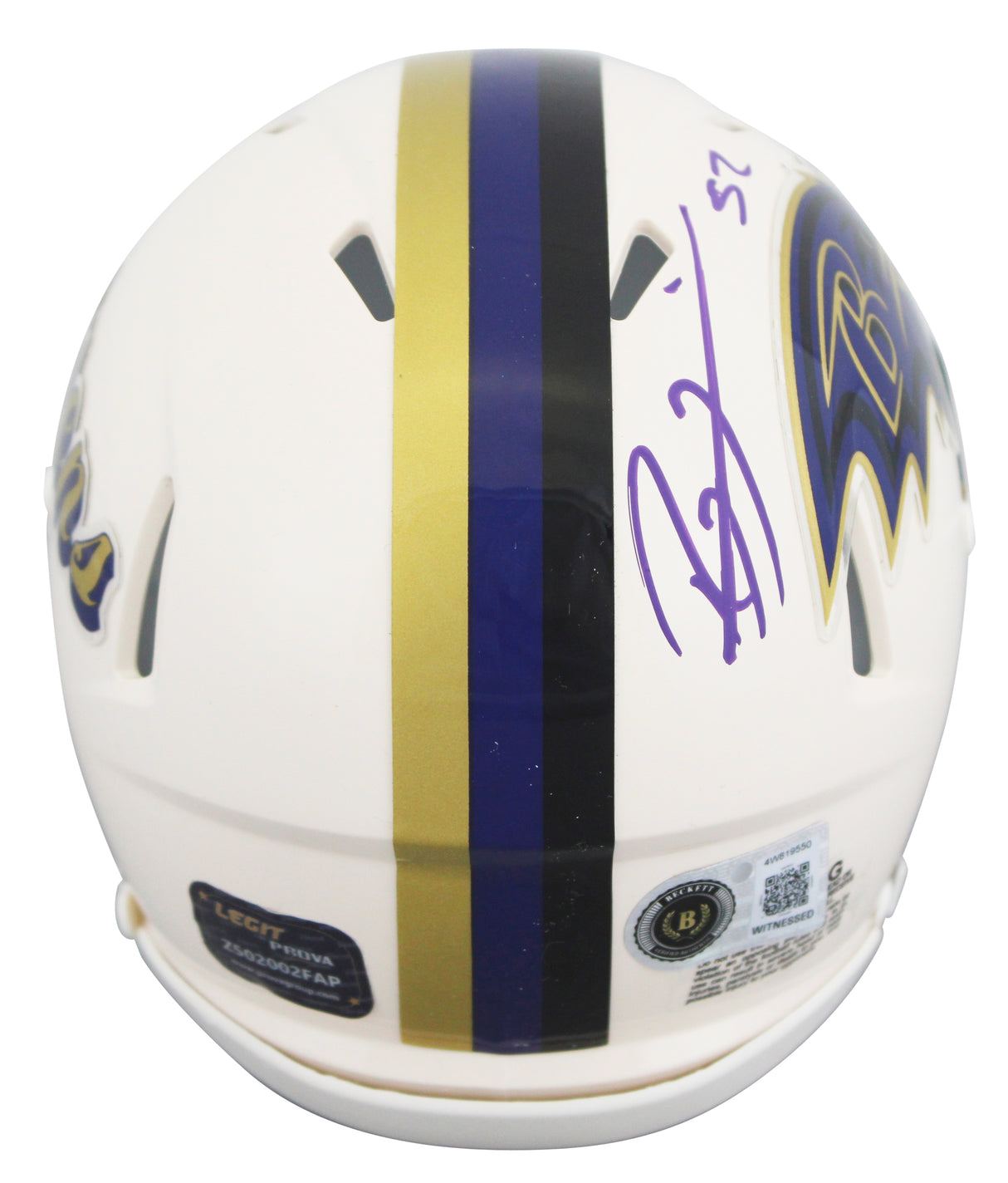 Ravens Ray Lewis Authentic Signed Retro Speed Mini Helmet W/ Case BAS Witnessed