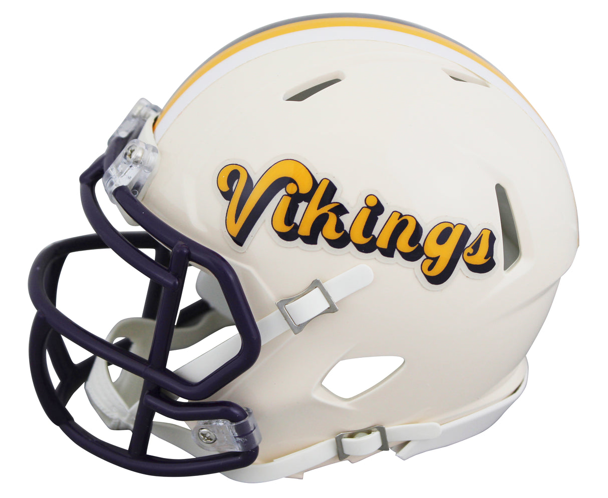 Vikings Adrian Peterson Authentic Signed Retro Speed Mini Helmet BAS Witnessed