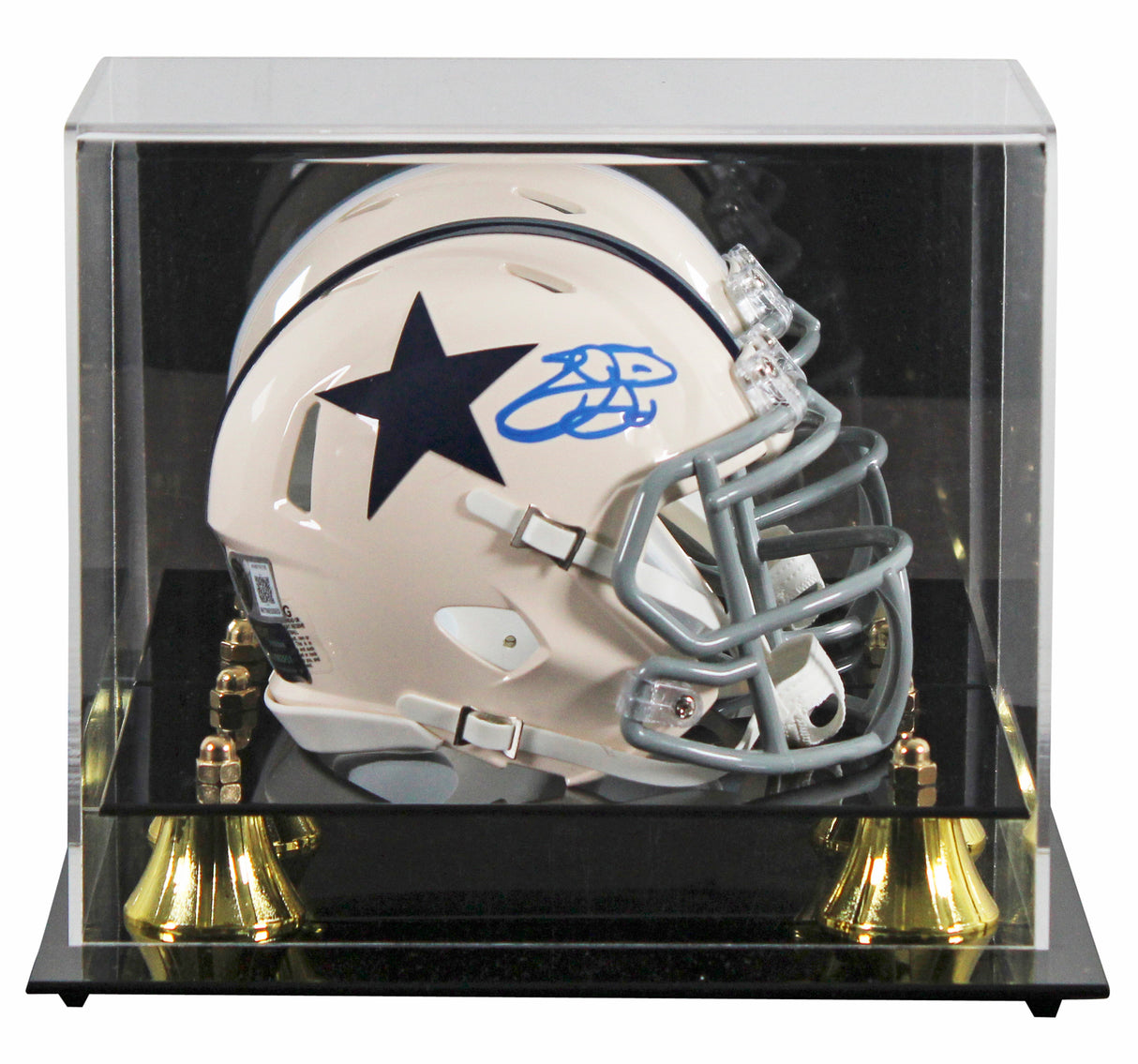 Cowboys Emmitt Smith Signed Retro Speed Mini Helmet W/ Case BAS Witnessed