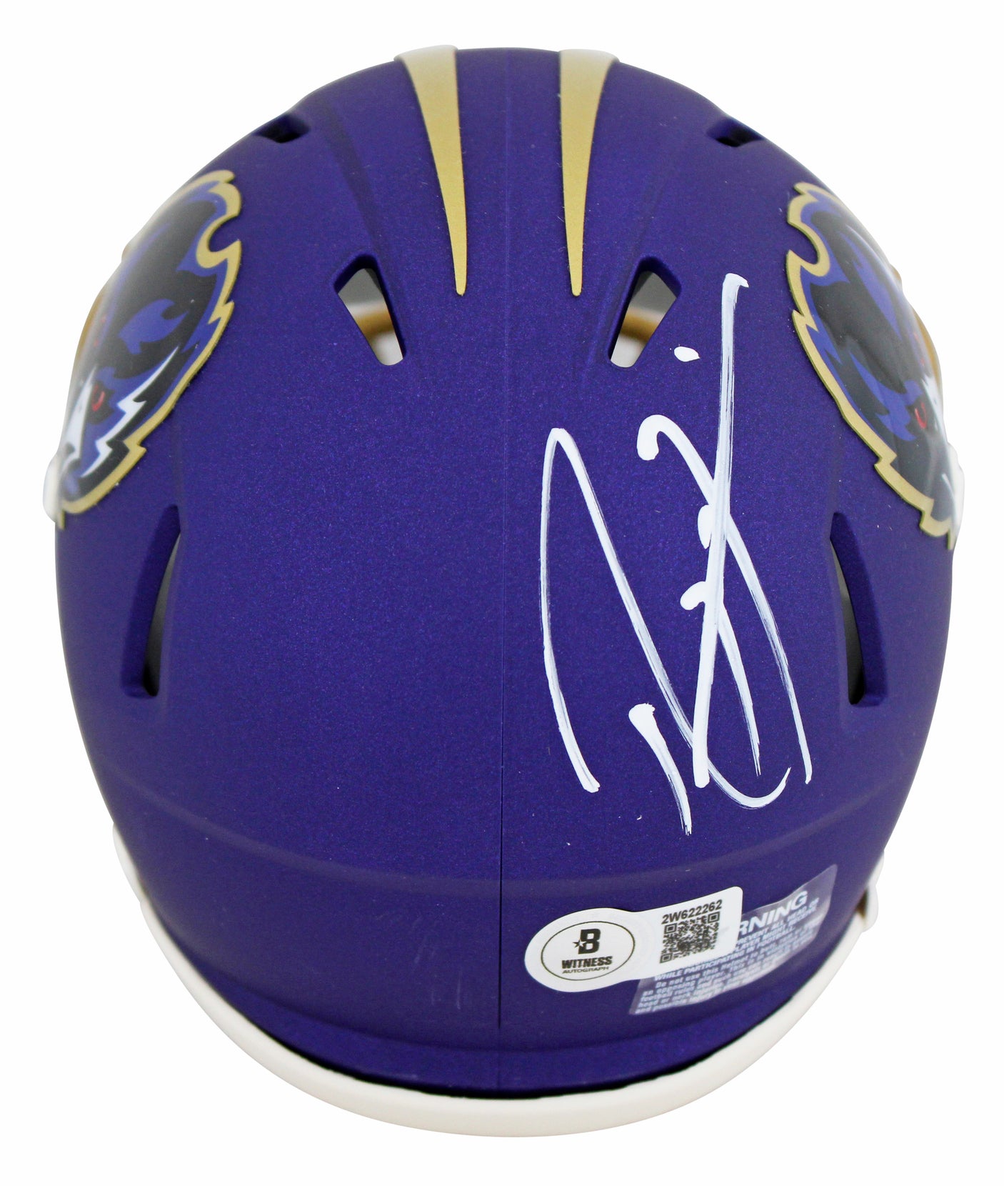 Ravens Ray Lewis Authentic Signed 2024 On-Field Alt Speed Mini Helmet BAS Wit