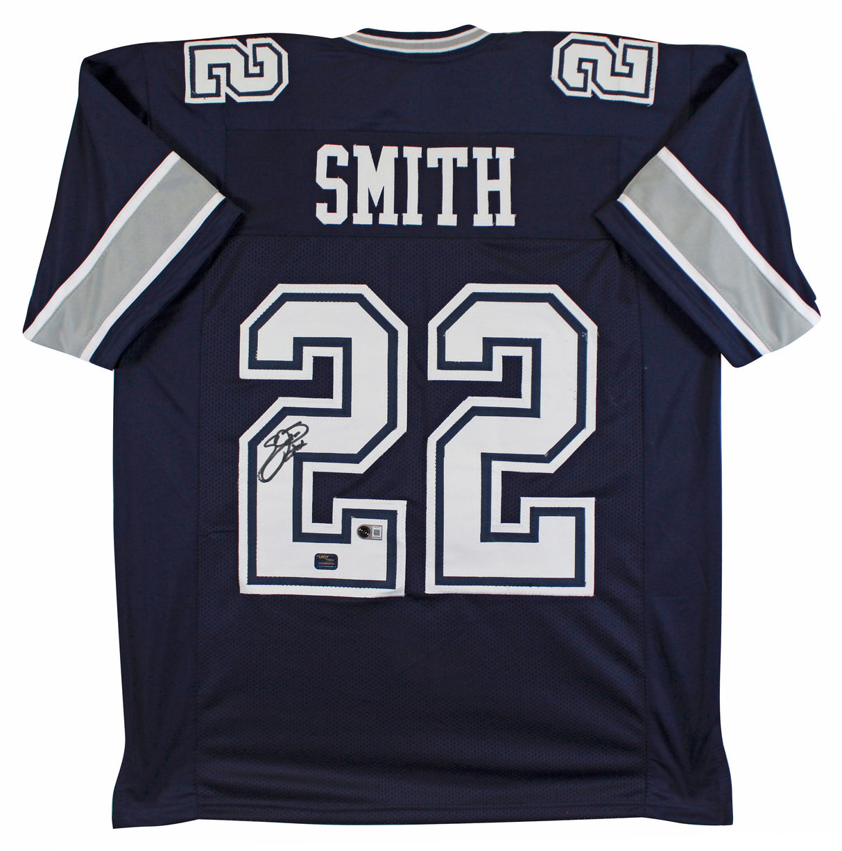 Emmitt Smith Authentic Signed Navy Pro Style Jersey Autographed BAS Witnessed 2