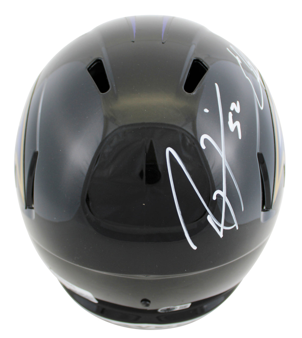 Ravens Ray Lewis & Ed Reed Signed Full Size Speed Rep Helmet w/ Case BAS Wit 2