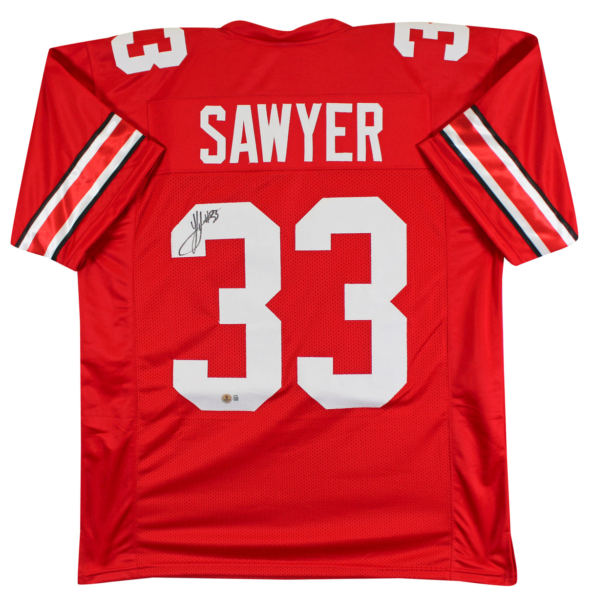 Ohio State Jack Sawyer Authentic Signed Red Pro Style Jersey Autographed BAS 2
