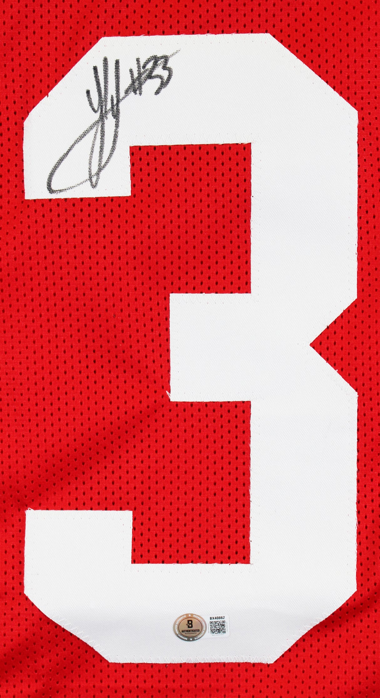 Ohio State Jack Sawyer Authentic Signed Red Pro Style Jersey Autographed BAS 2