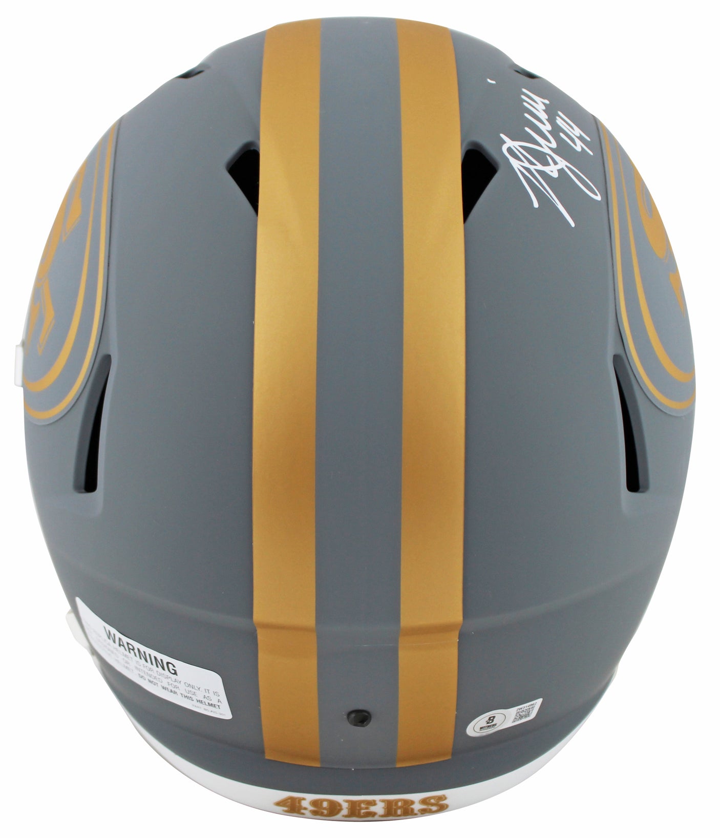 49ers Kyle Juszczyk Signed Slate Full Size Speed Rep Helmet BAS Witnessed