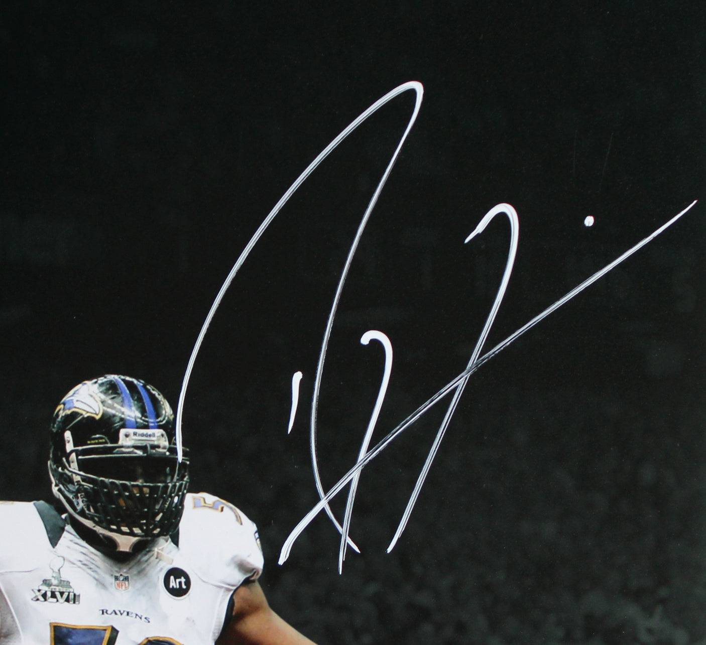 Ravens Ray Lewis & Ed Reed Signed 16x20 Horizontal Spotlight Photo BAS Witnessed