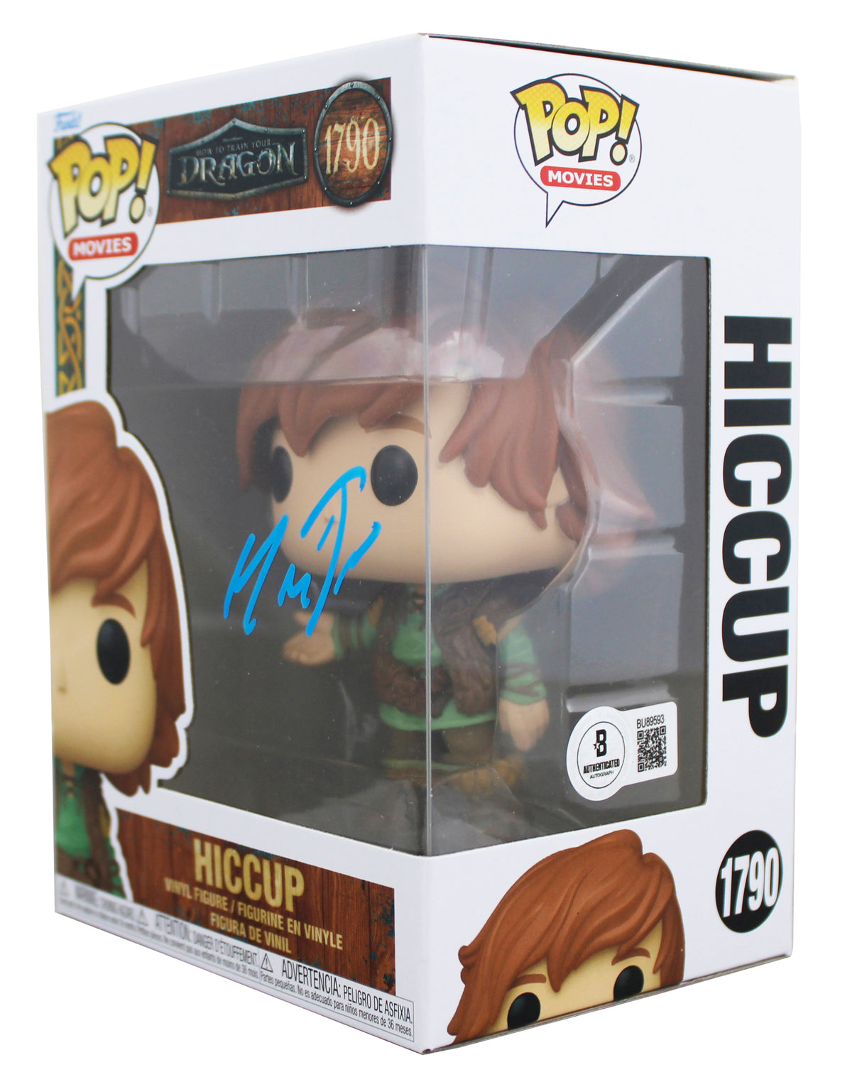 Mason Thames How to Train Your Dragon Signed Hiccup #1790 Funko Pop Figure BAS