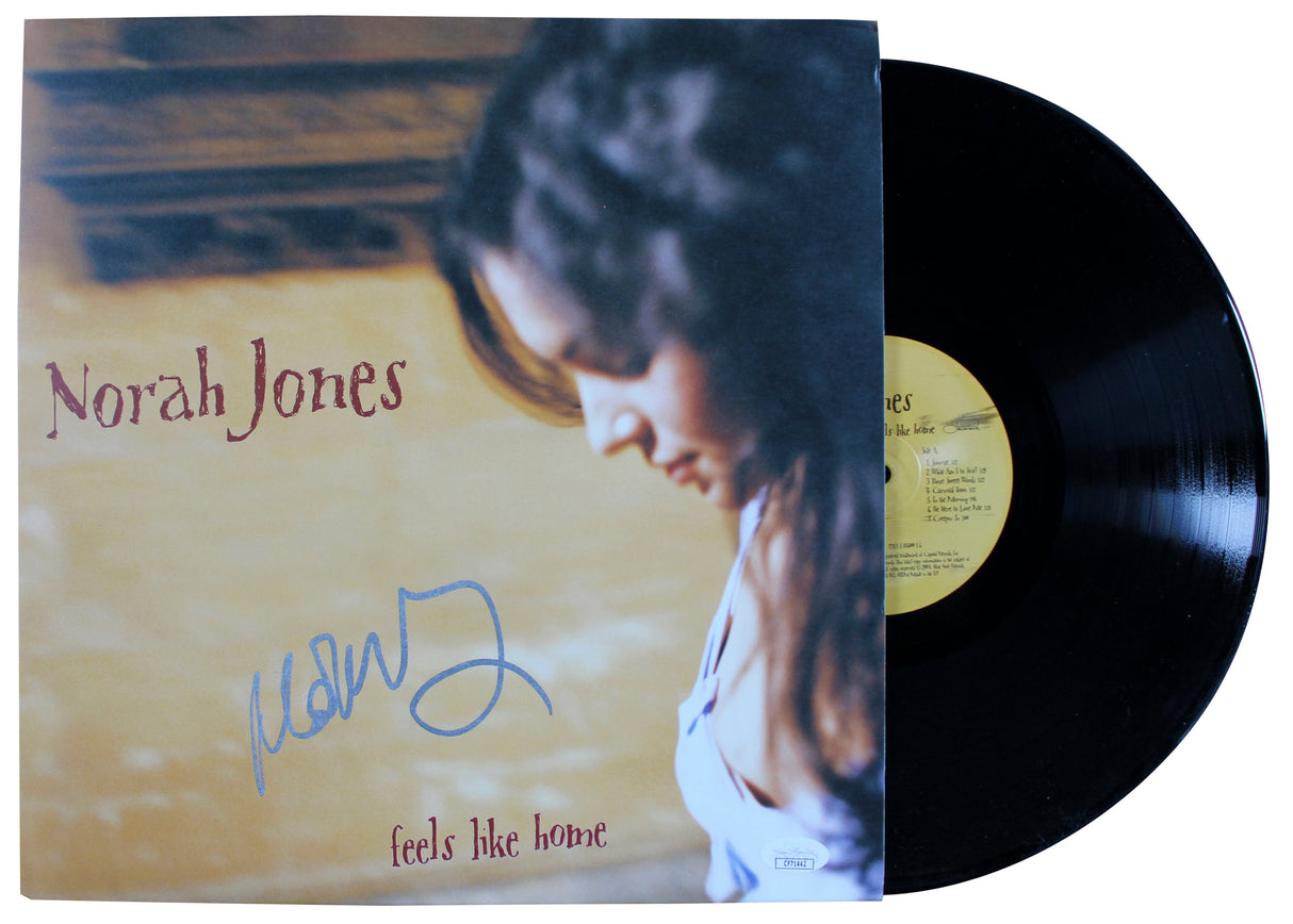 Norah Jones Authentic Signed Feels Like Home Album Cover W/ Vinyl BAS #CF71442