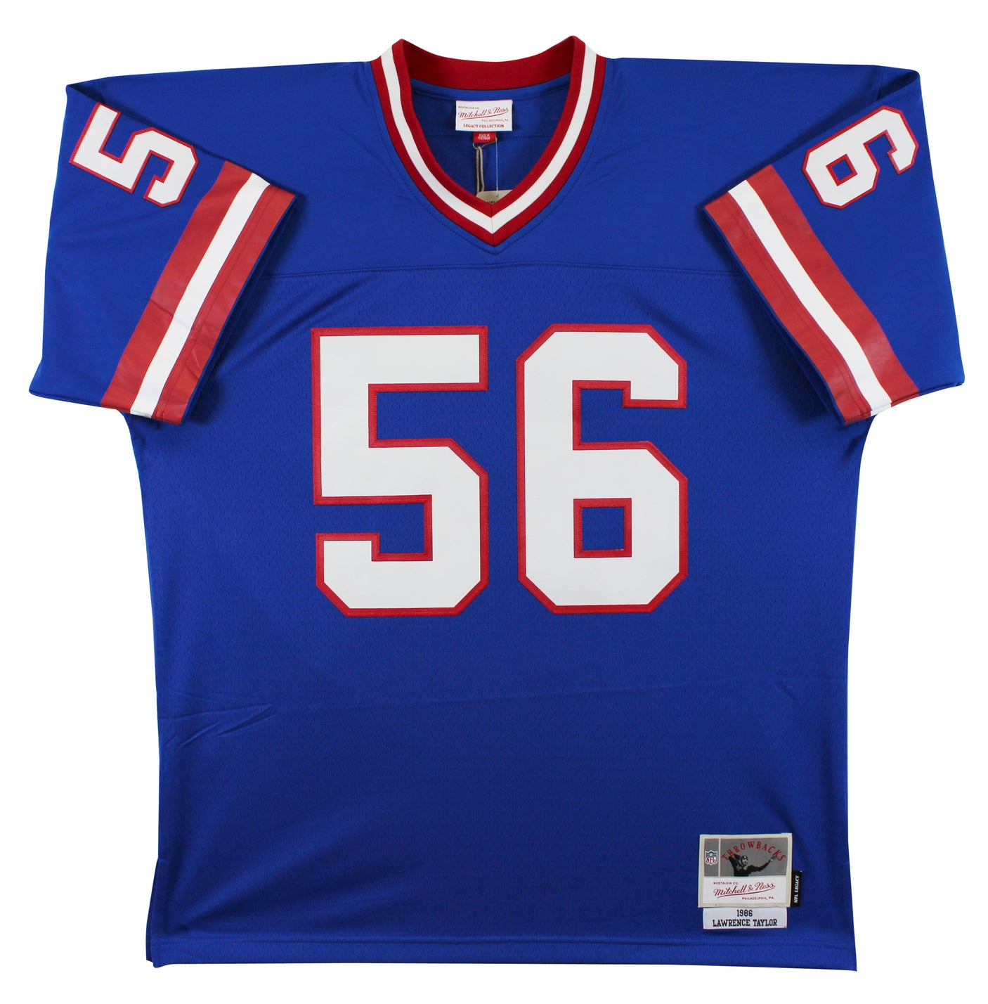 Giants Lawrence Taylor Signed 1986 Blue Mitchell & Ness Jersey BAS Witnessed