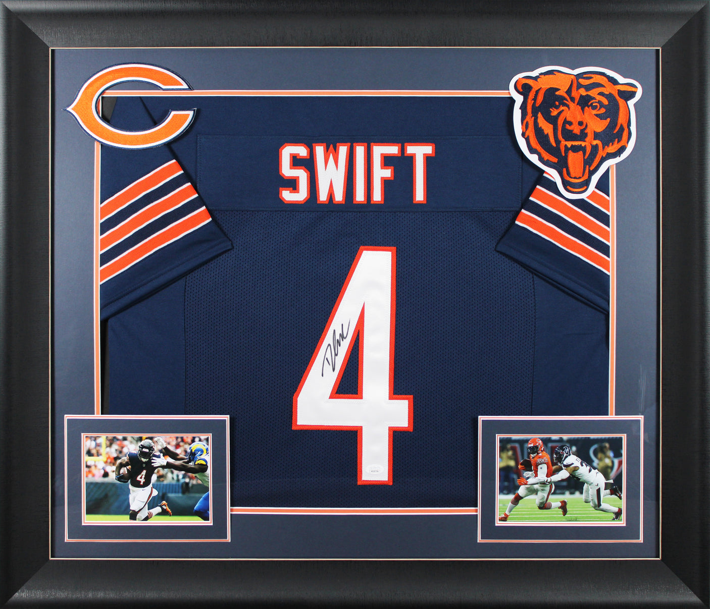 D'Andre Swift Authentic Signed Navy Blue Pro Style Framed Jersey JSA