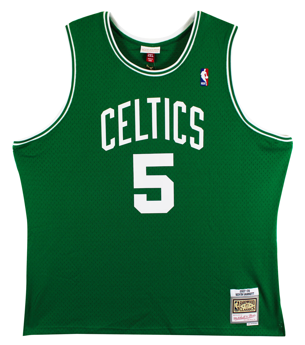 Celtics Kevin Garnett "HOF, Big Tix" Signed Green M&N HWC Swingman Jersey JSA W
