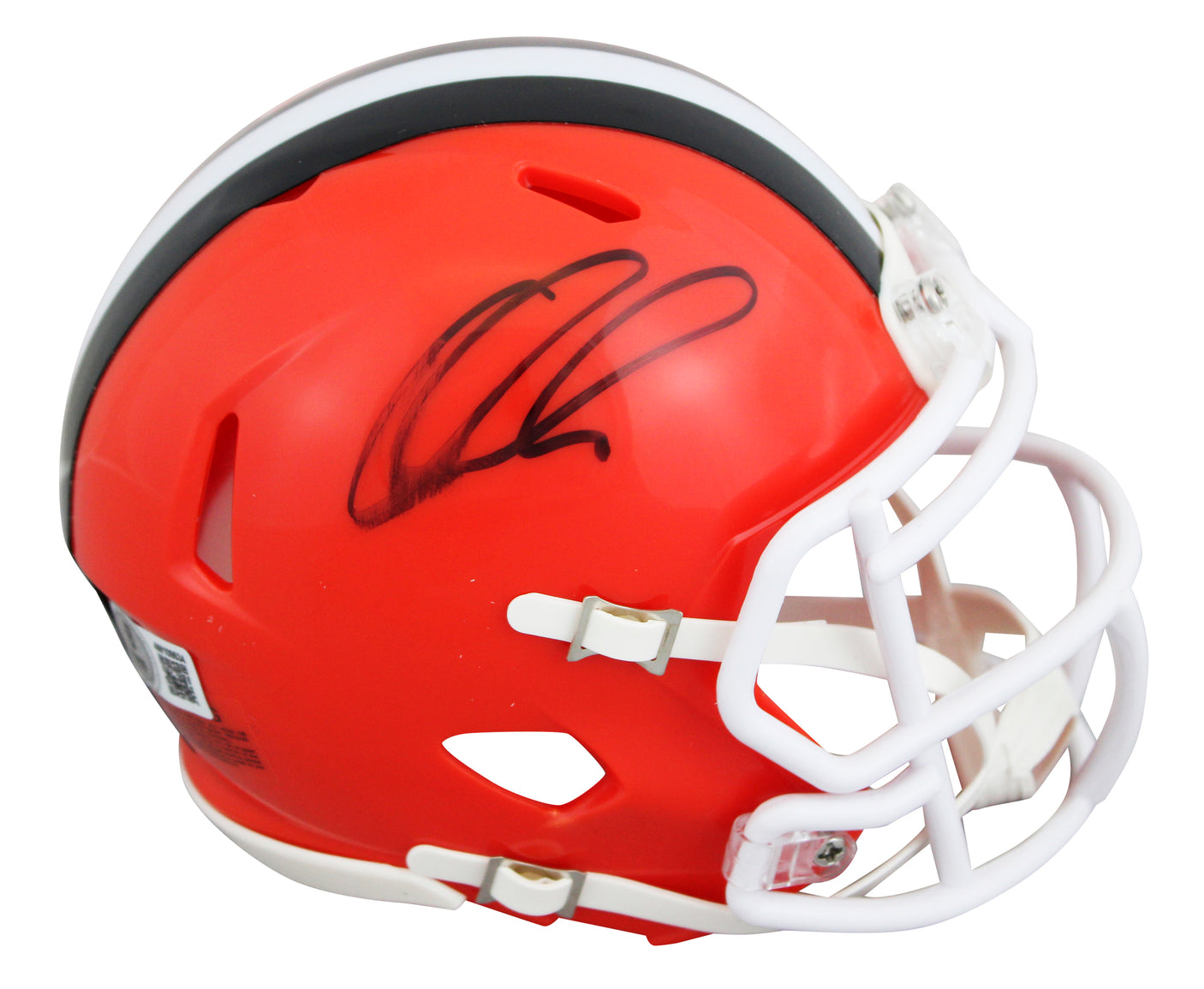 Browns Quinshon Judkins Signed Speed Mini Helmet BAS Witnessed #4W109534