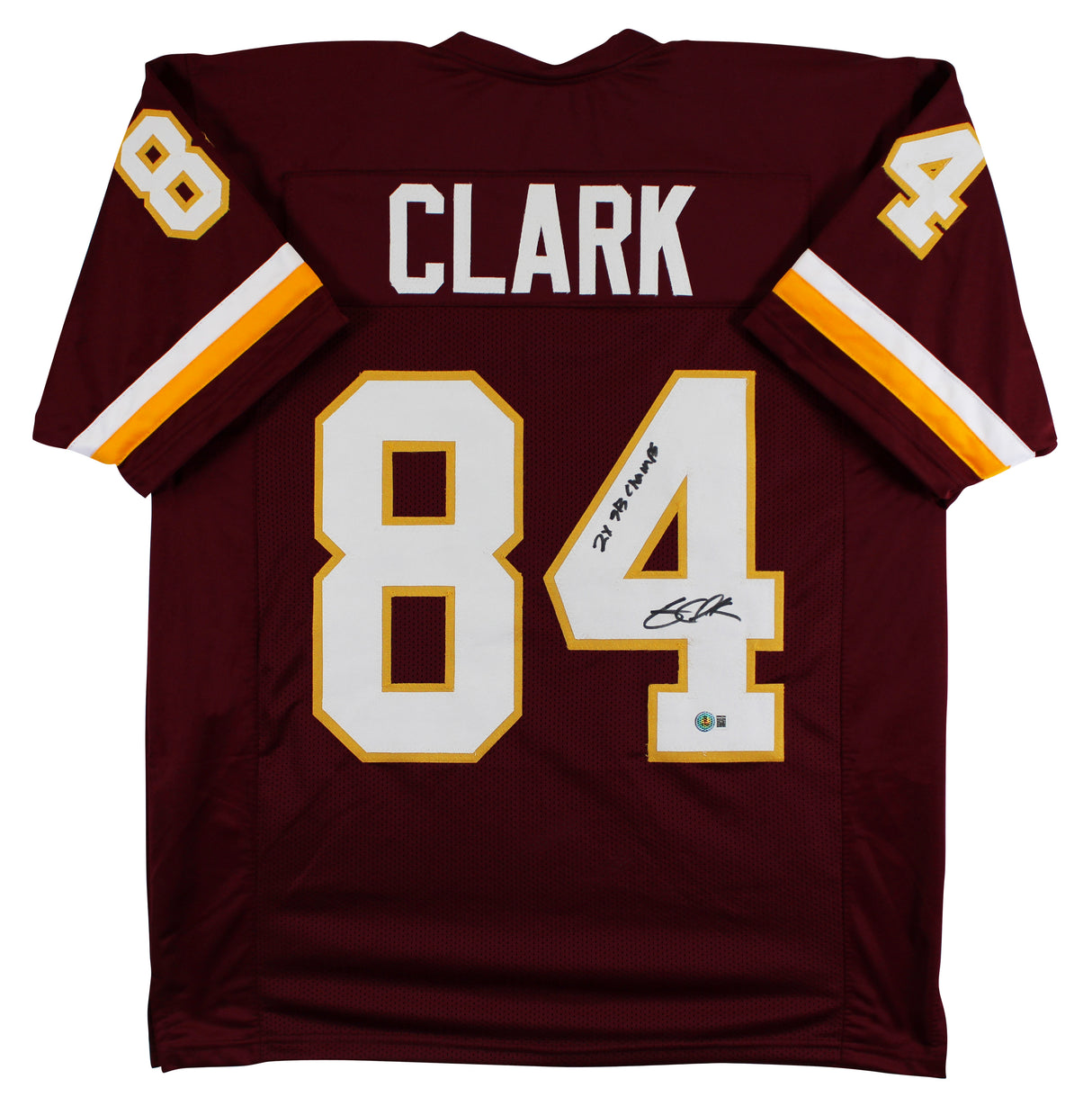 Gary Clark "2x SB Champ" Authentic Signed Maroon Pro Style Jersey BAS Witness 2