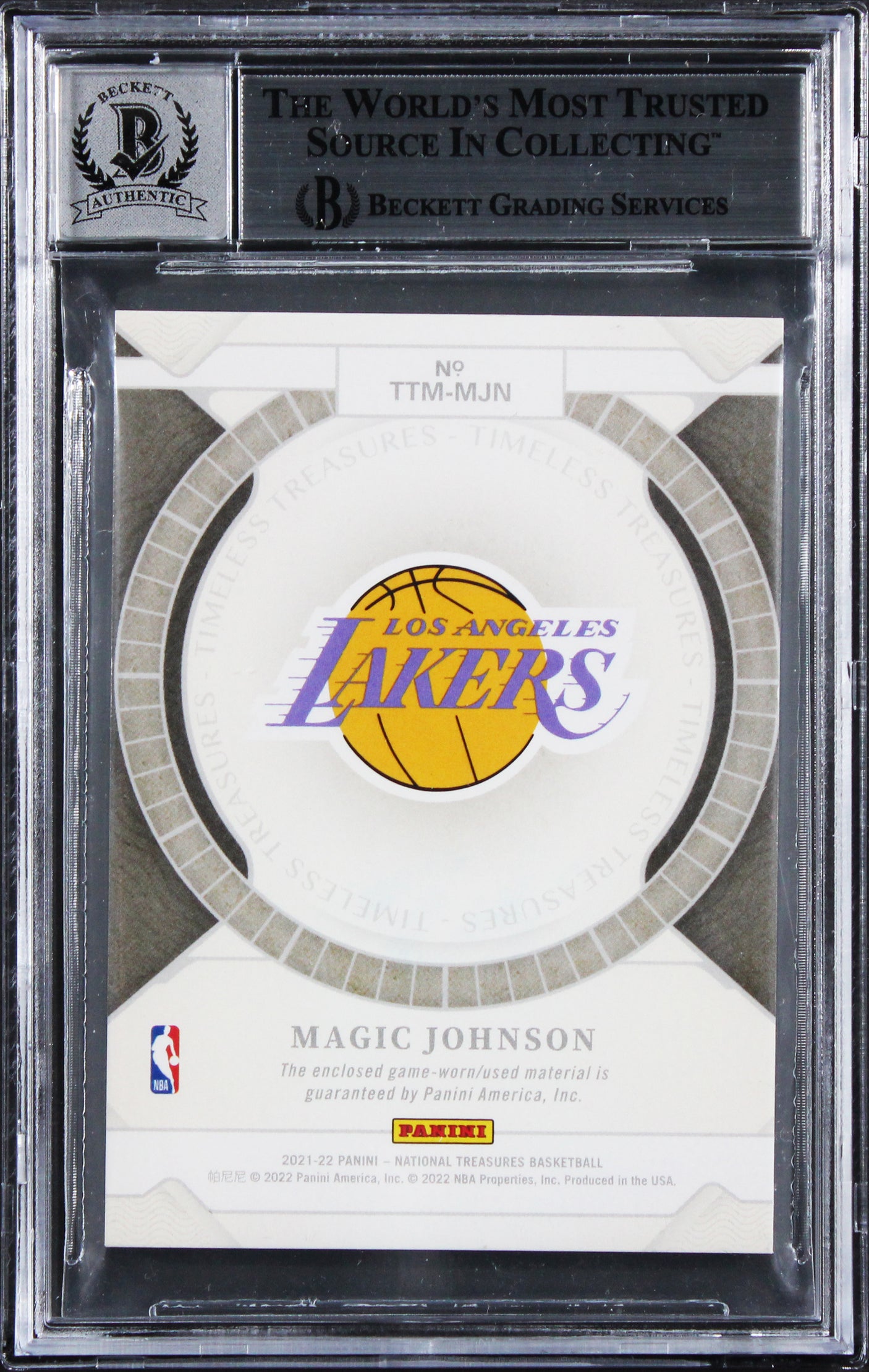 Magic Johnson Signed 2021 NT Timeless Mat #18 #51/99 Card Auto 10! BAS Slabbed