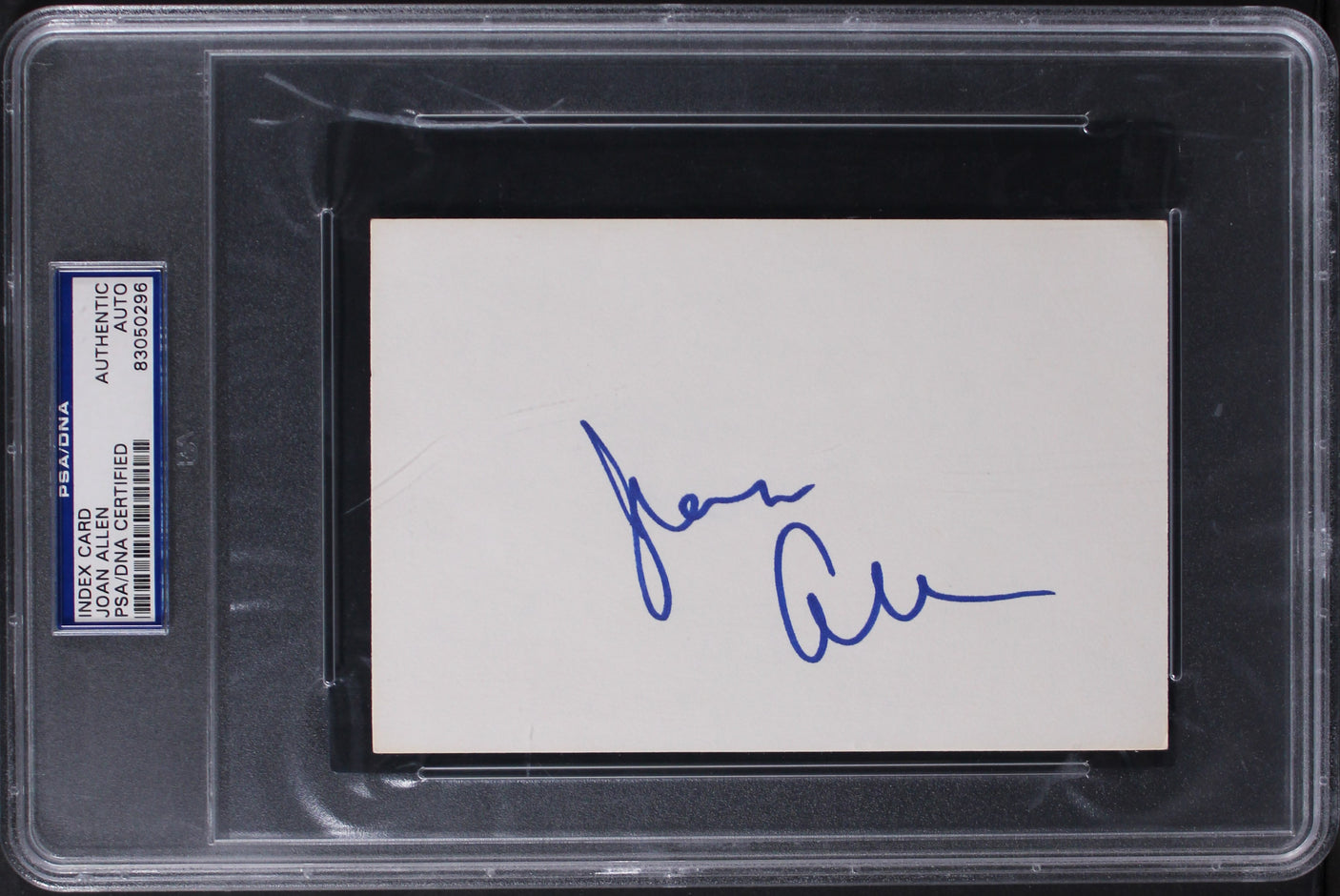 Joan Allen The Upside of Anger Authentic Signed 4x6 Index Card PSA/DNA Slabbed