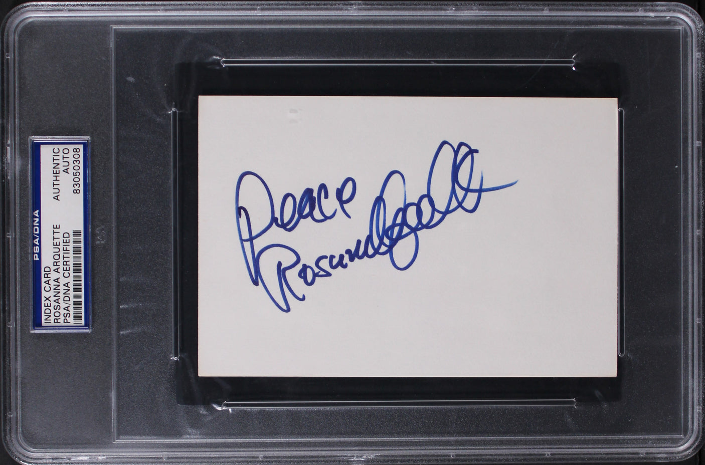Rosanna Arquette Pulp Fiction Authentic Signed 4x6 Index Card PSA/DNA Slabbed 1