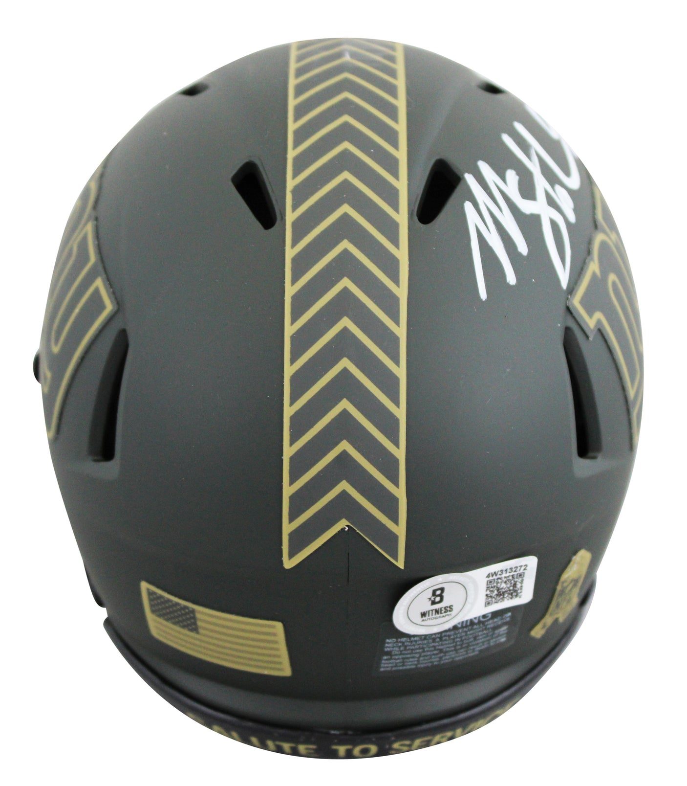 Giants Michael Strahan Signed Salute to Service IV Speed Mini Helmet BAS Witness