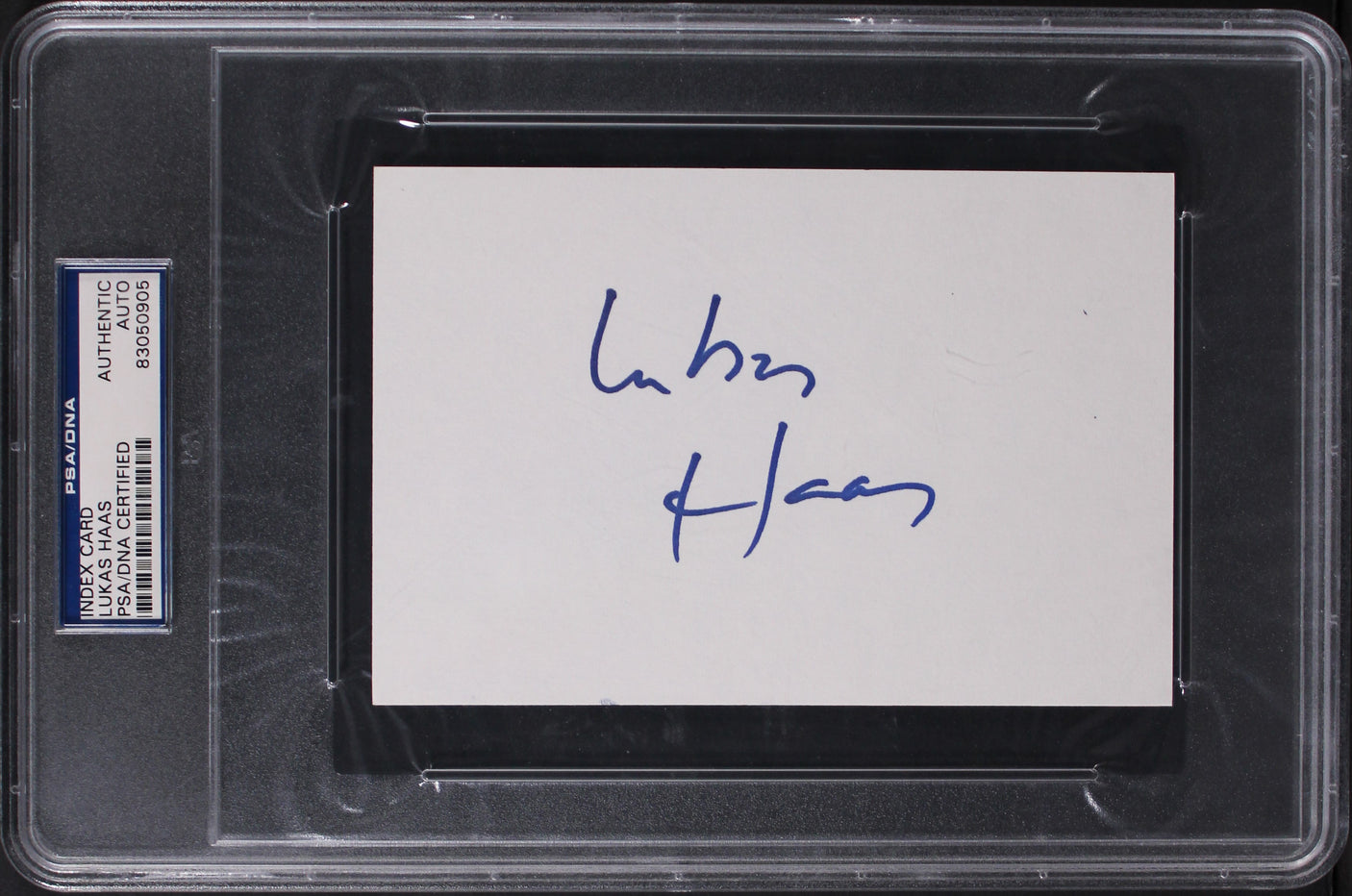 Lukas Haas Witness Authentic Signed 4x6 Index Card Autographed PSA/DNA Slabbed