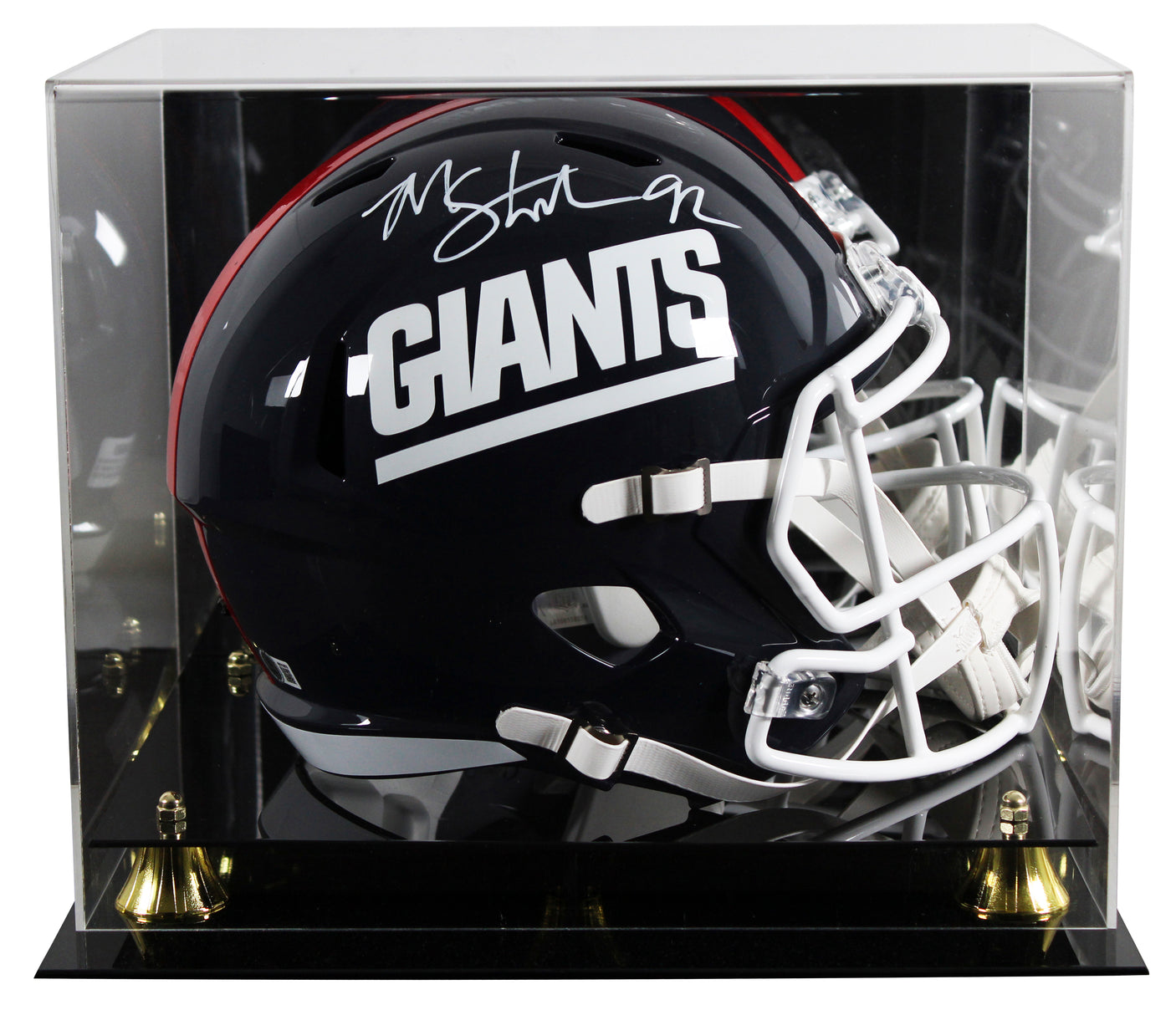 Giants Michael Strahan Signed 1981-99 TB F/S Speed Rep Helmet W/ Case BAS Wit