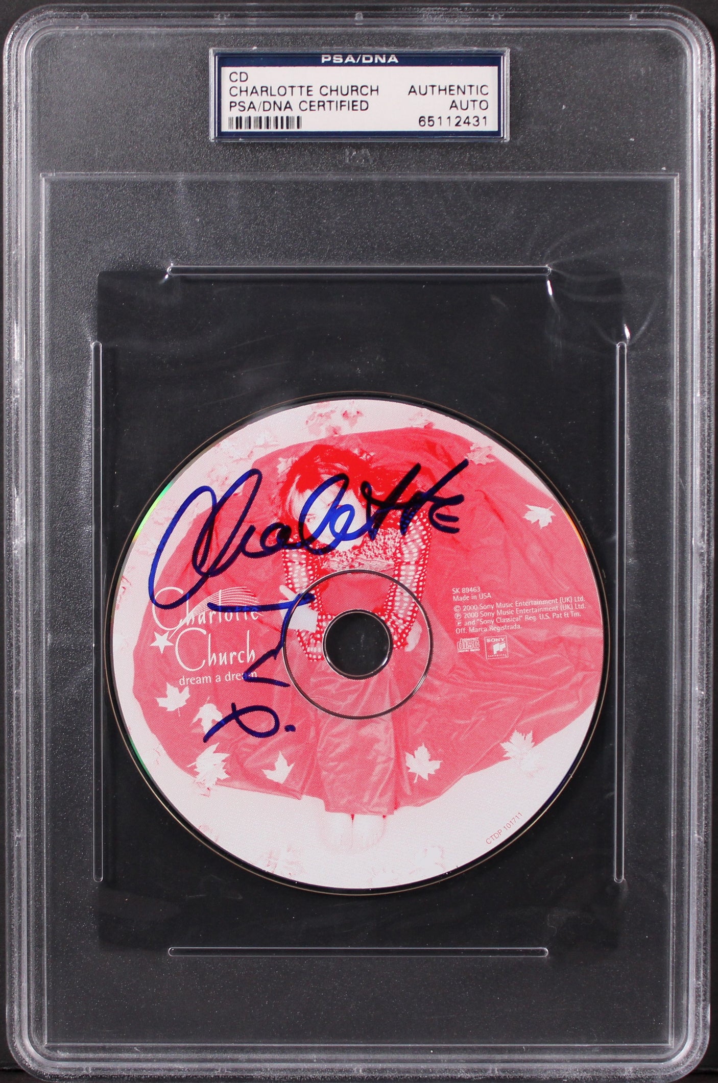 Charlotte Church Authentic Signed Dream A Dream Compact Disk PSA/DNA Slabbed