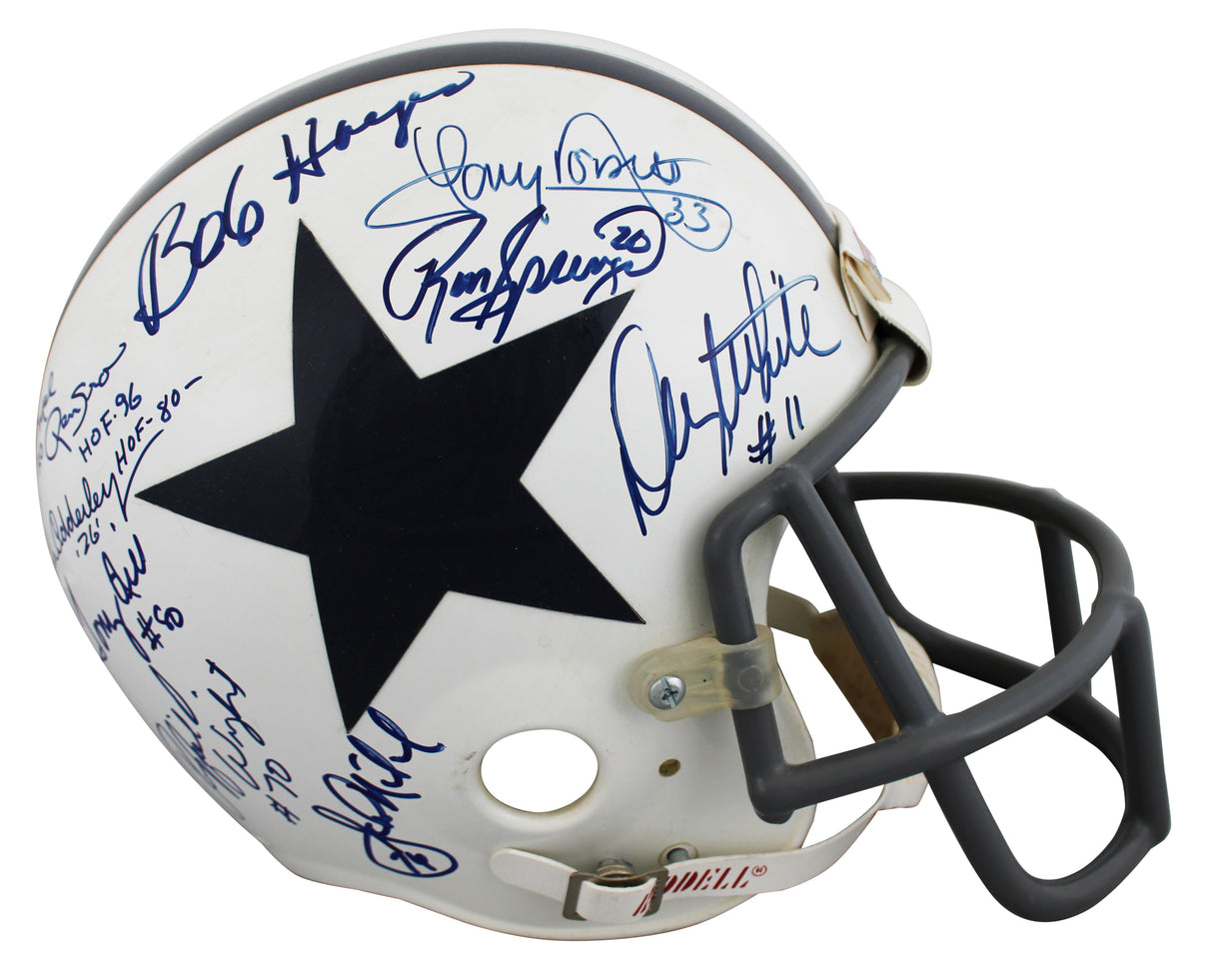 Cowboys Legends (19) Staubach, Pearson +17 Signed VSR4 F/S Proline Helmet BAS