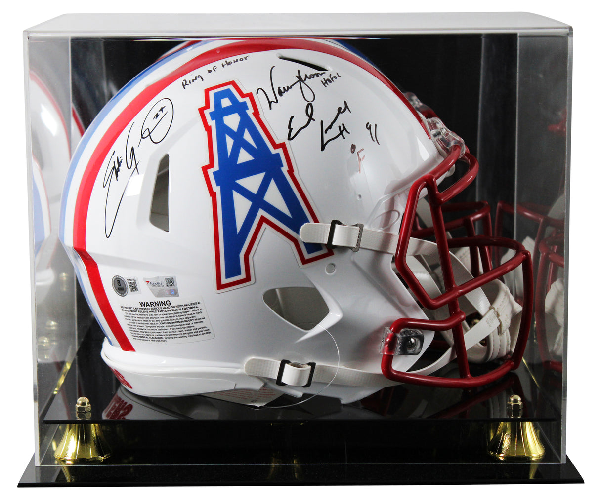 (3) Campbell, George & Moon Signed 81-98 TB F/S Speed Proline Helmet W/ Case BAS