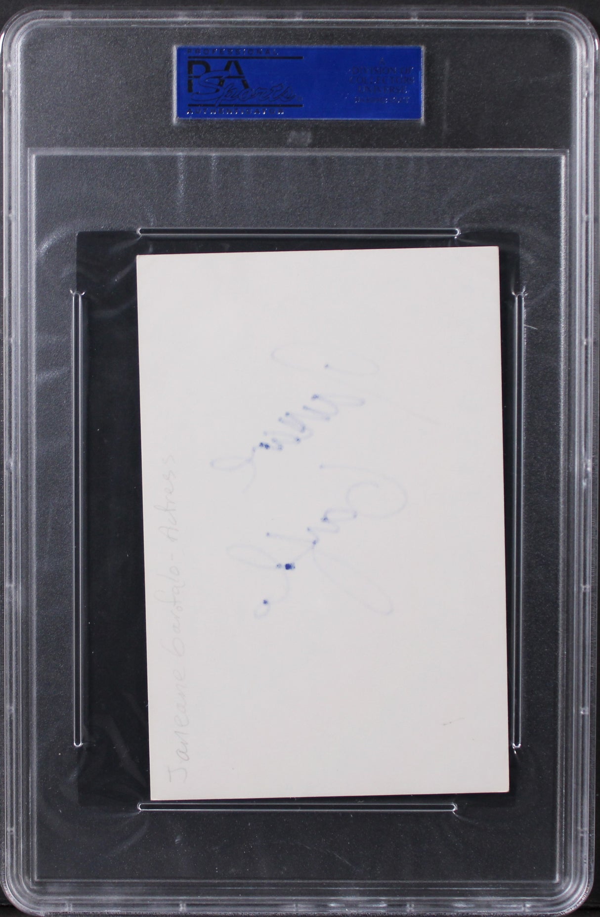 Janeane Garofolo Mystery Men Authentic Signed 4x6 Index Card PSA/DNA Slabbed