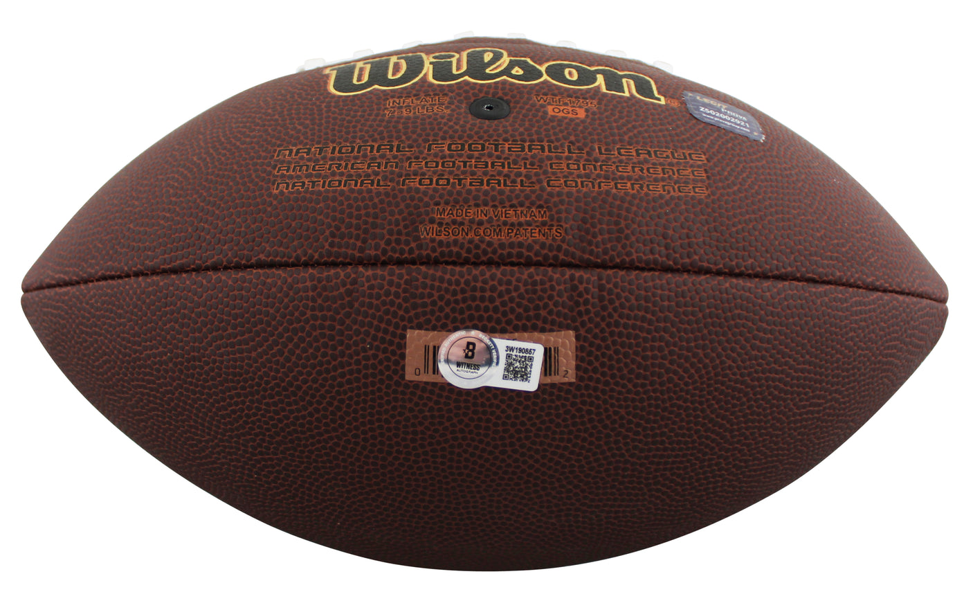 Colts D.J. Giddens Signed Wilson Super Grip Football W/ Case BAS Witnessed